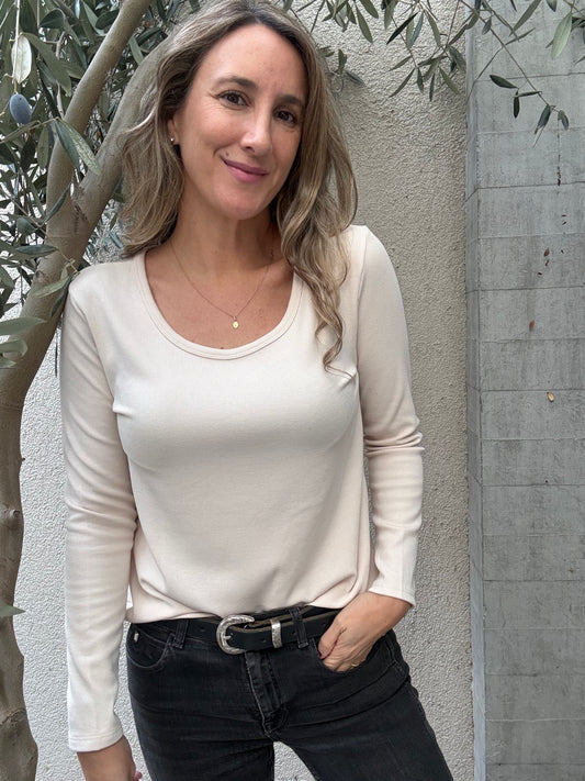 Polera simple microfibra crudo