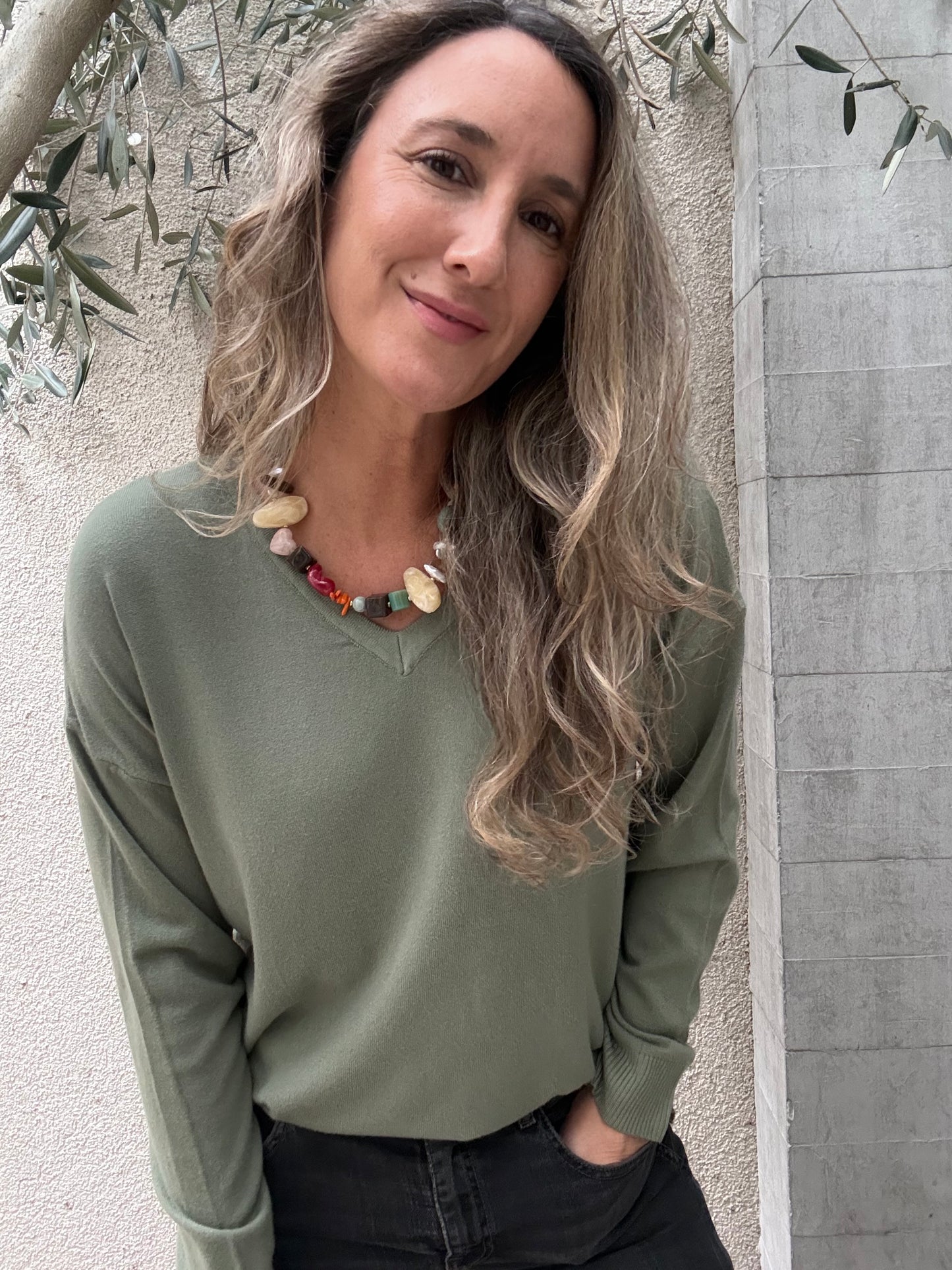 Sweater básico Barceloneta verde