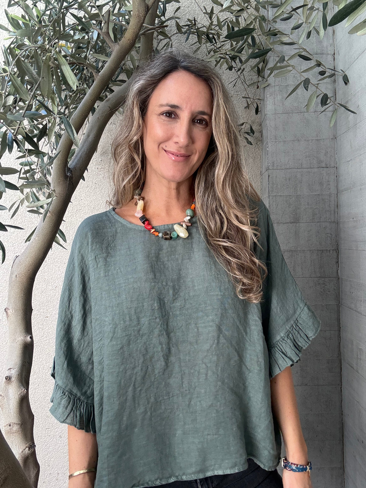 Blusa lino Salamanca verde