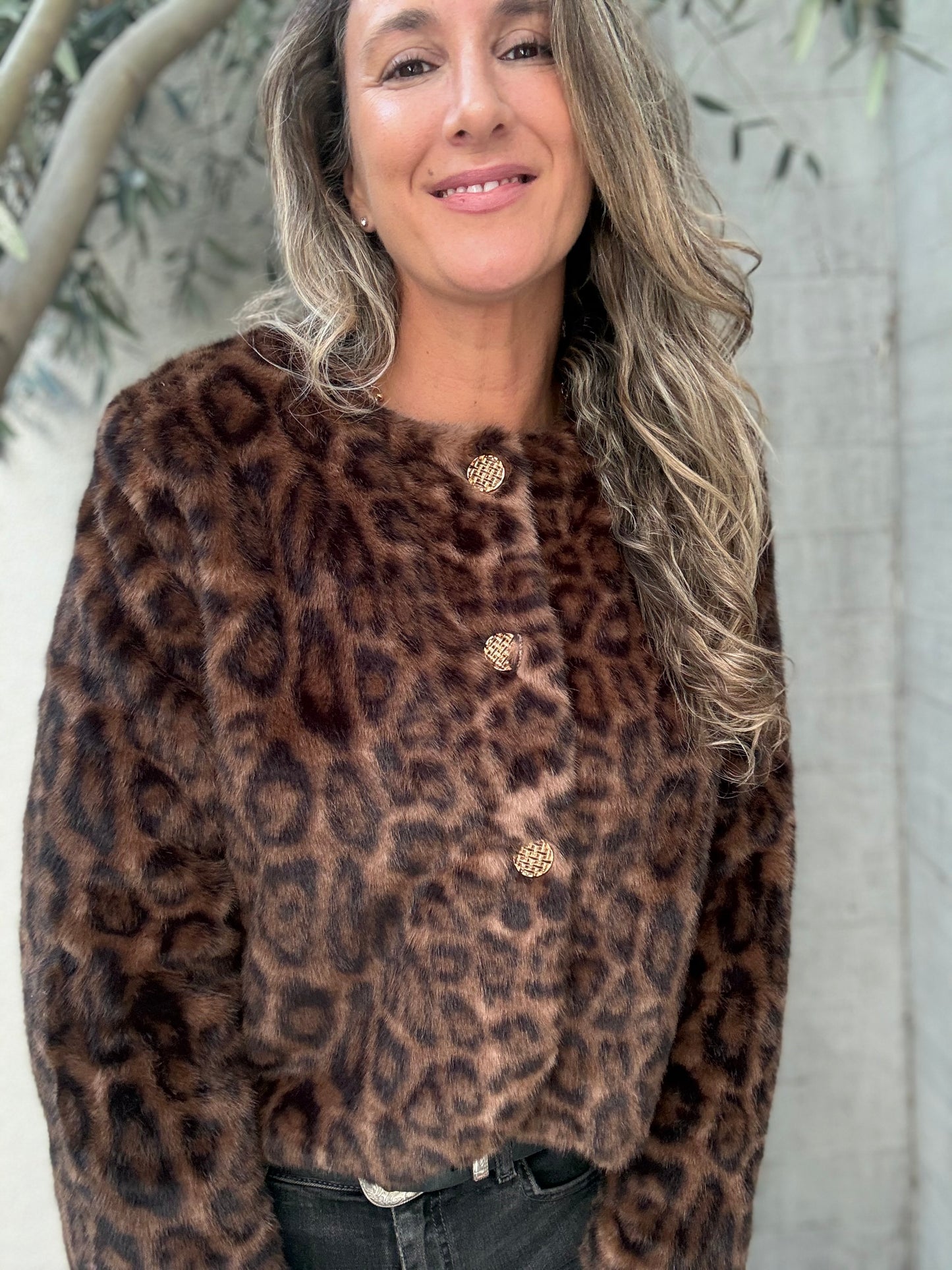 Chaqueta peluda print