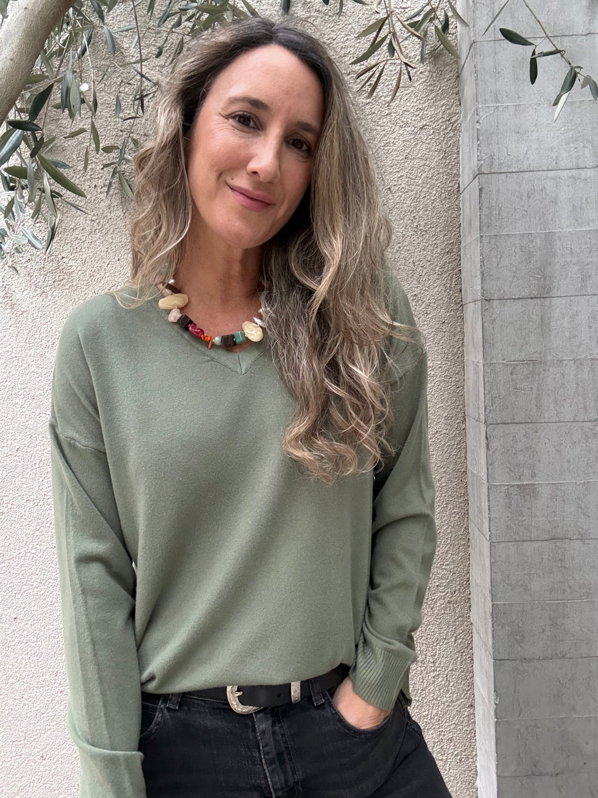 Sweater básico Barceloneta verde