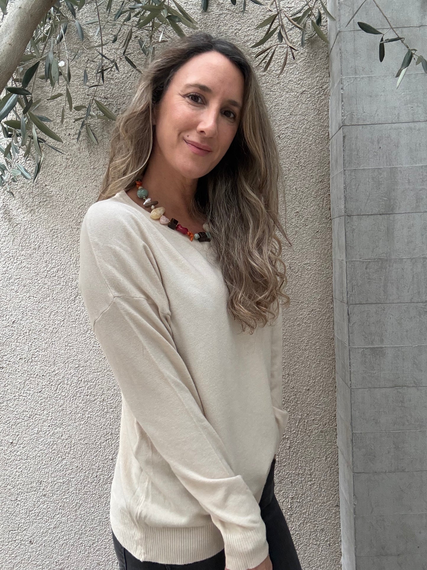 Sweater básico Barceloneta beige