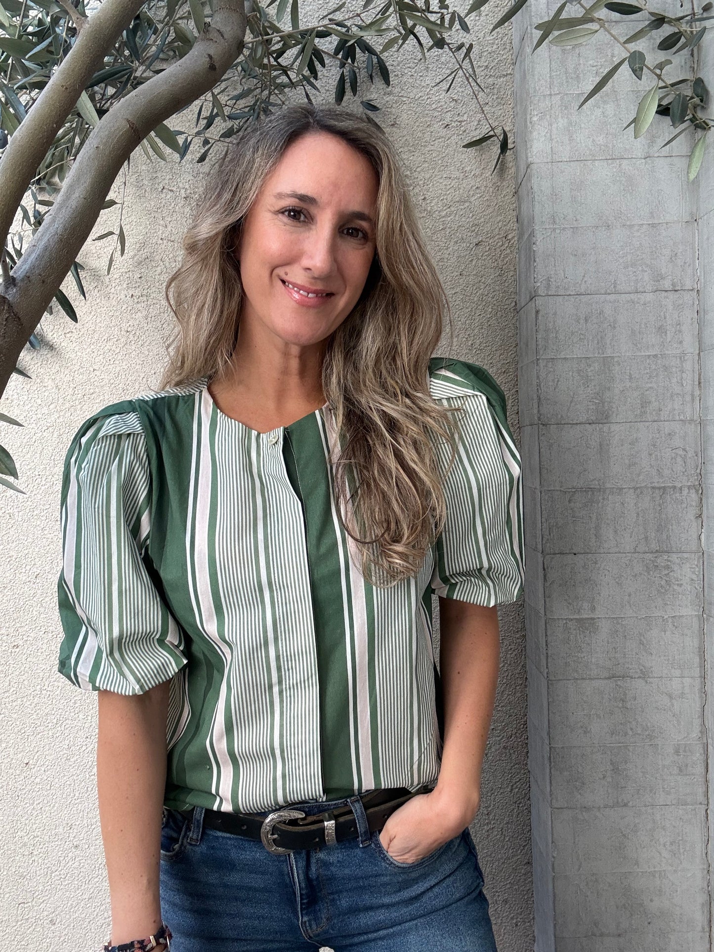 Blusa rayas verde