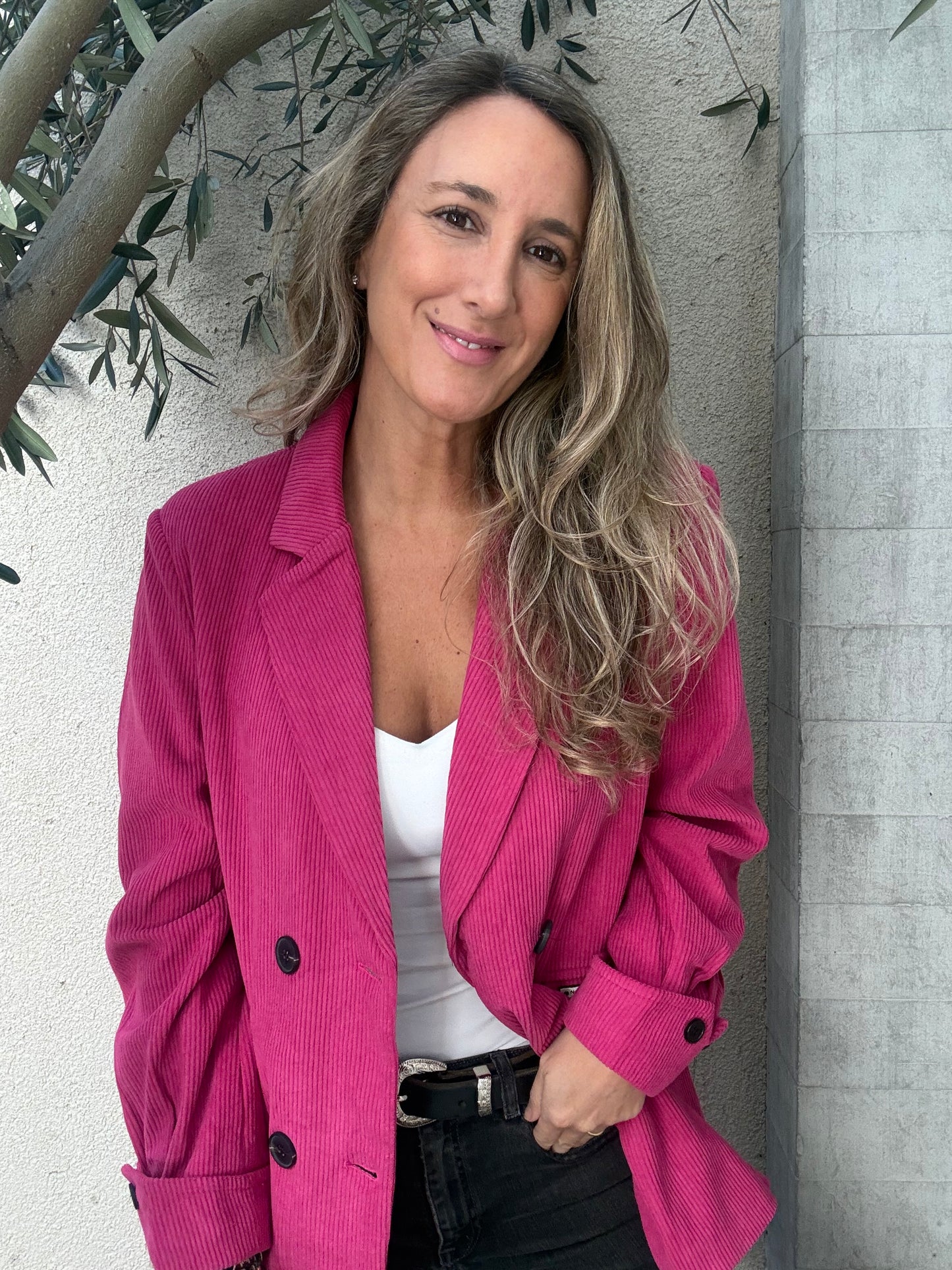 Blazer cotele fucsia
