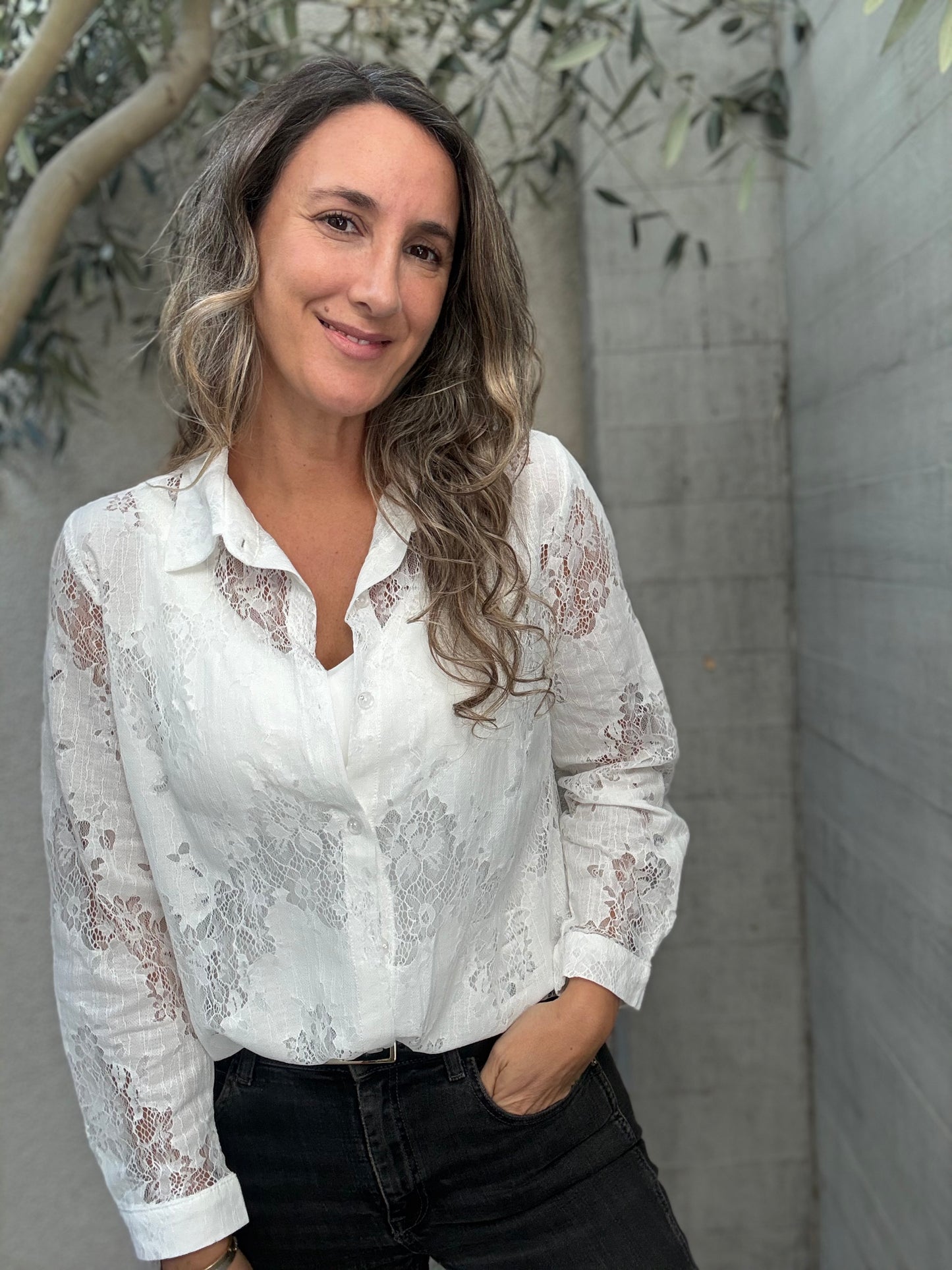 Blusa Encaje Blanca