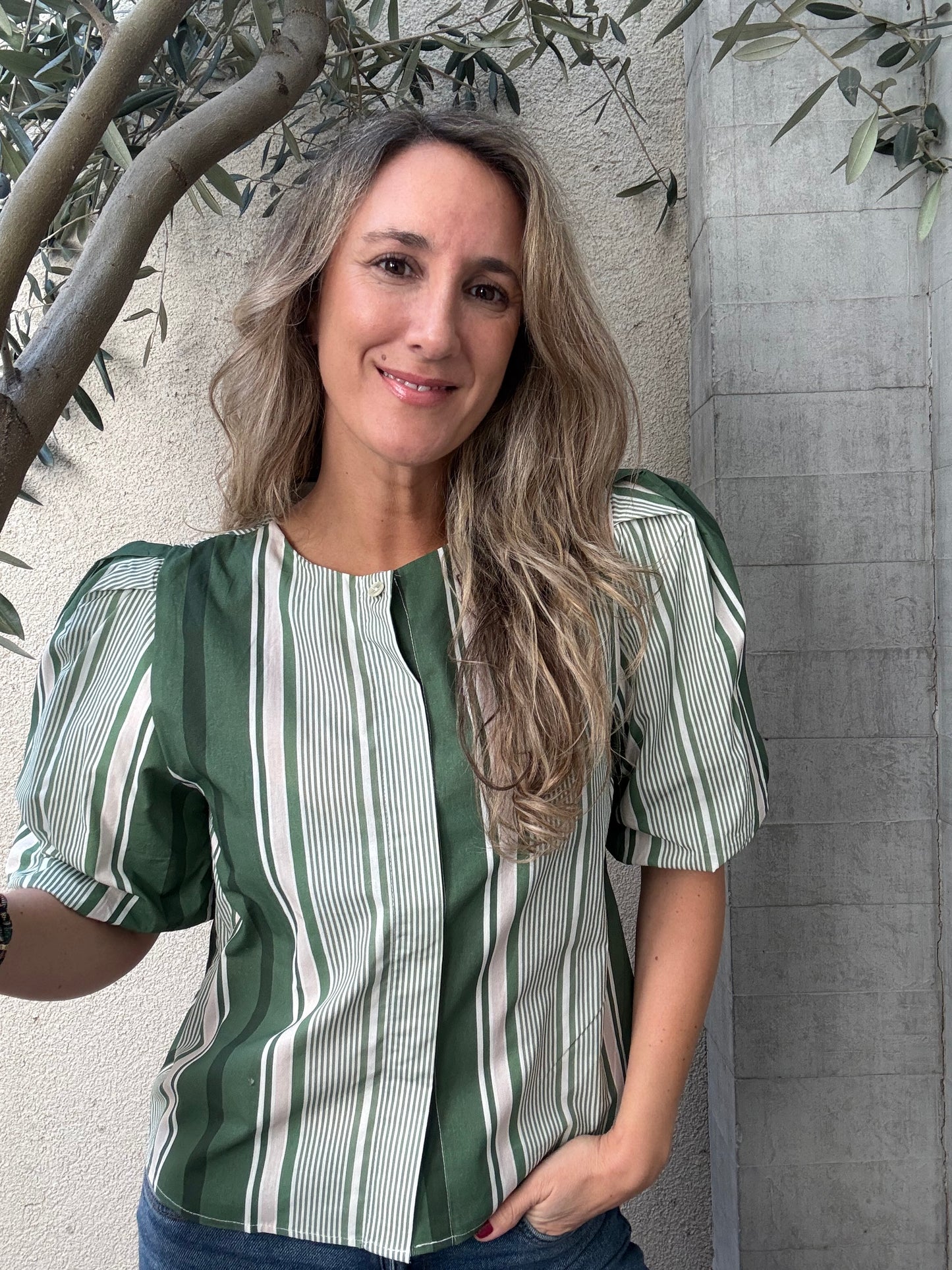 Blusa rayas verde