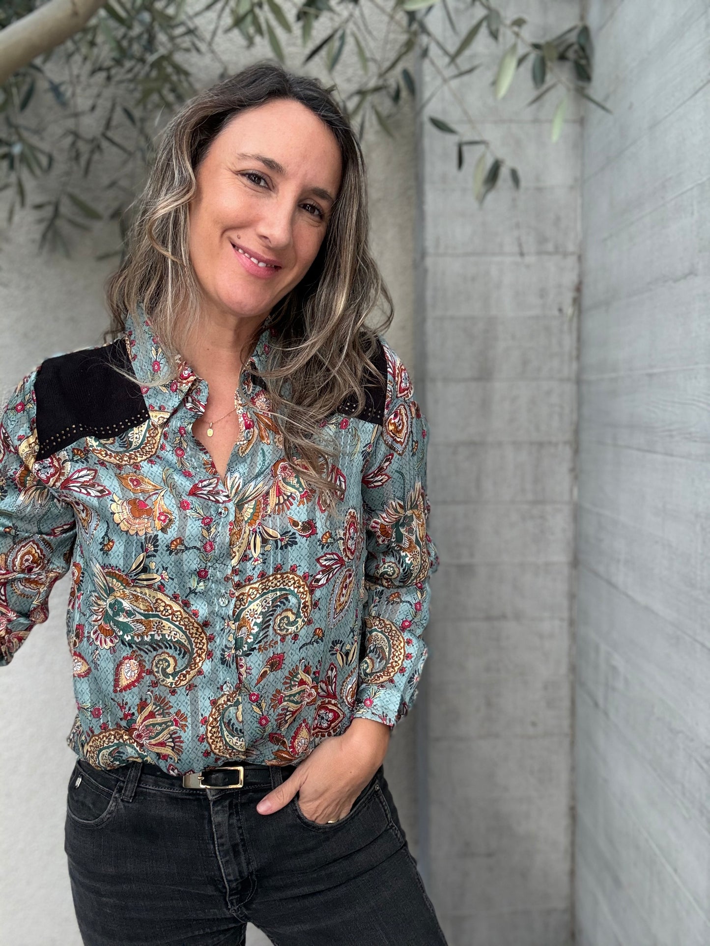 Blusa Marrueco turquesa