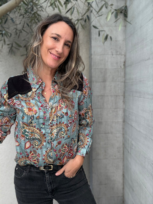 Blusa Marrueco turquesa