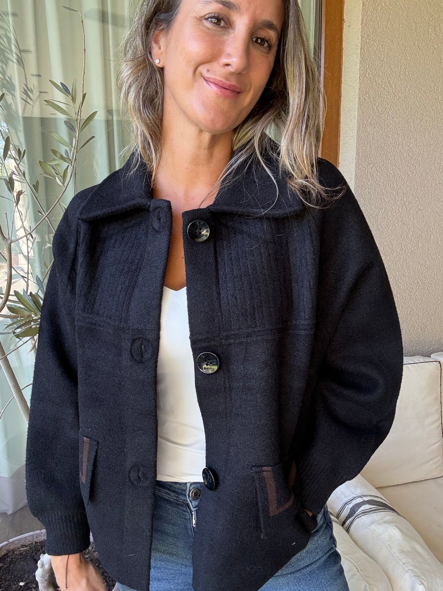 Chaqueta granada negra