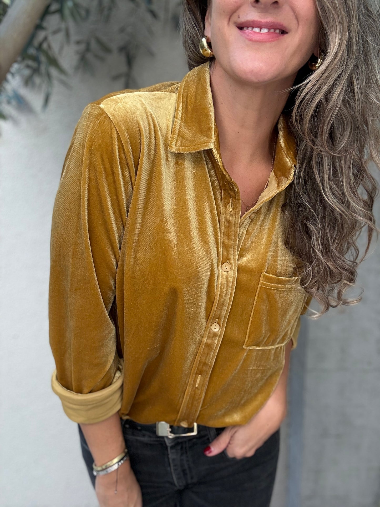Blusa Terciopelo ocre