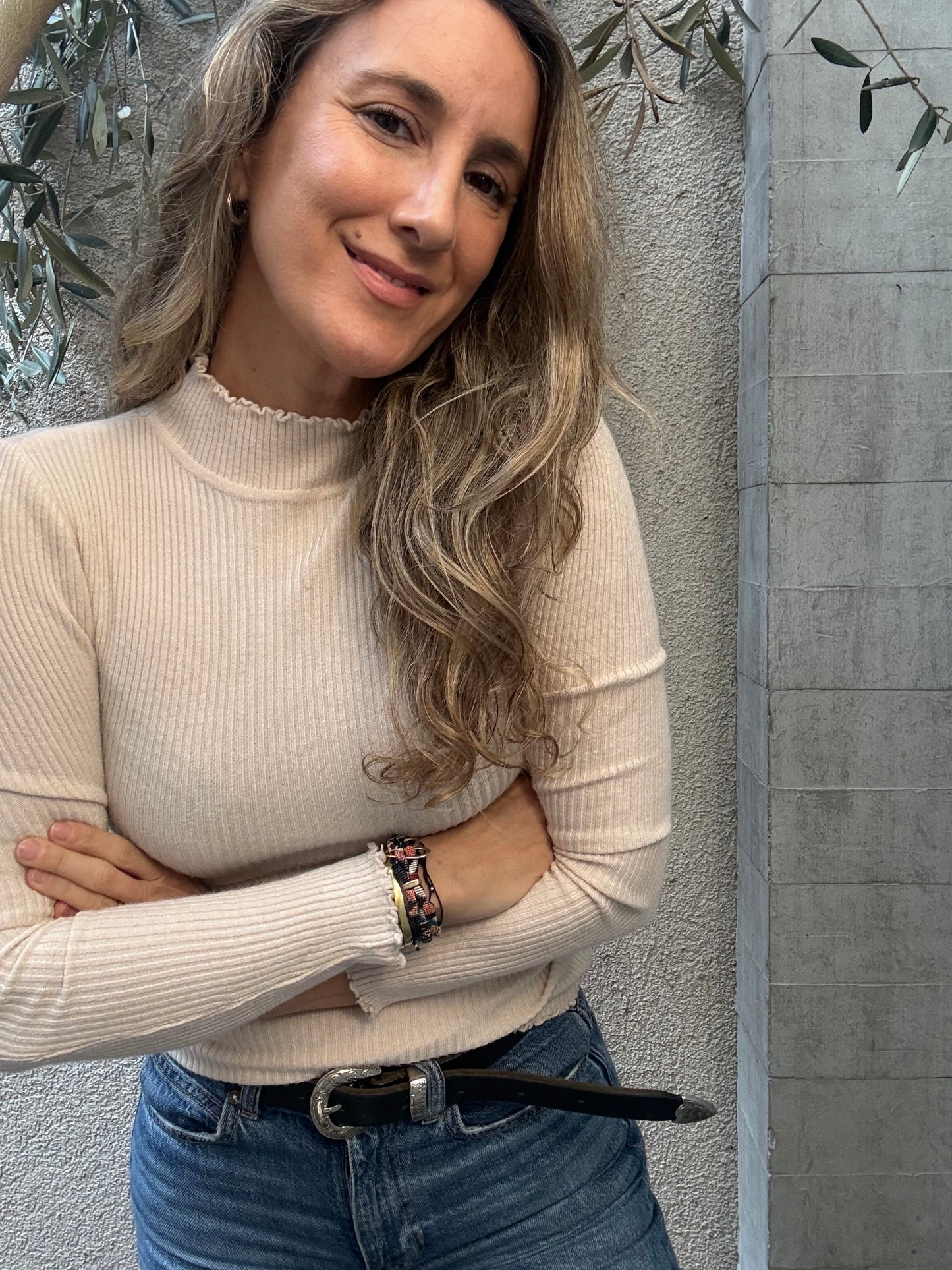 Polera básica beige