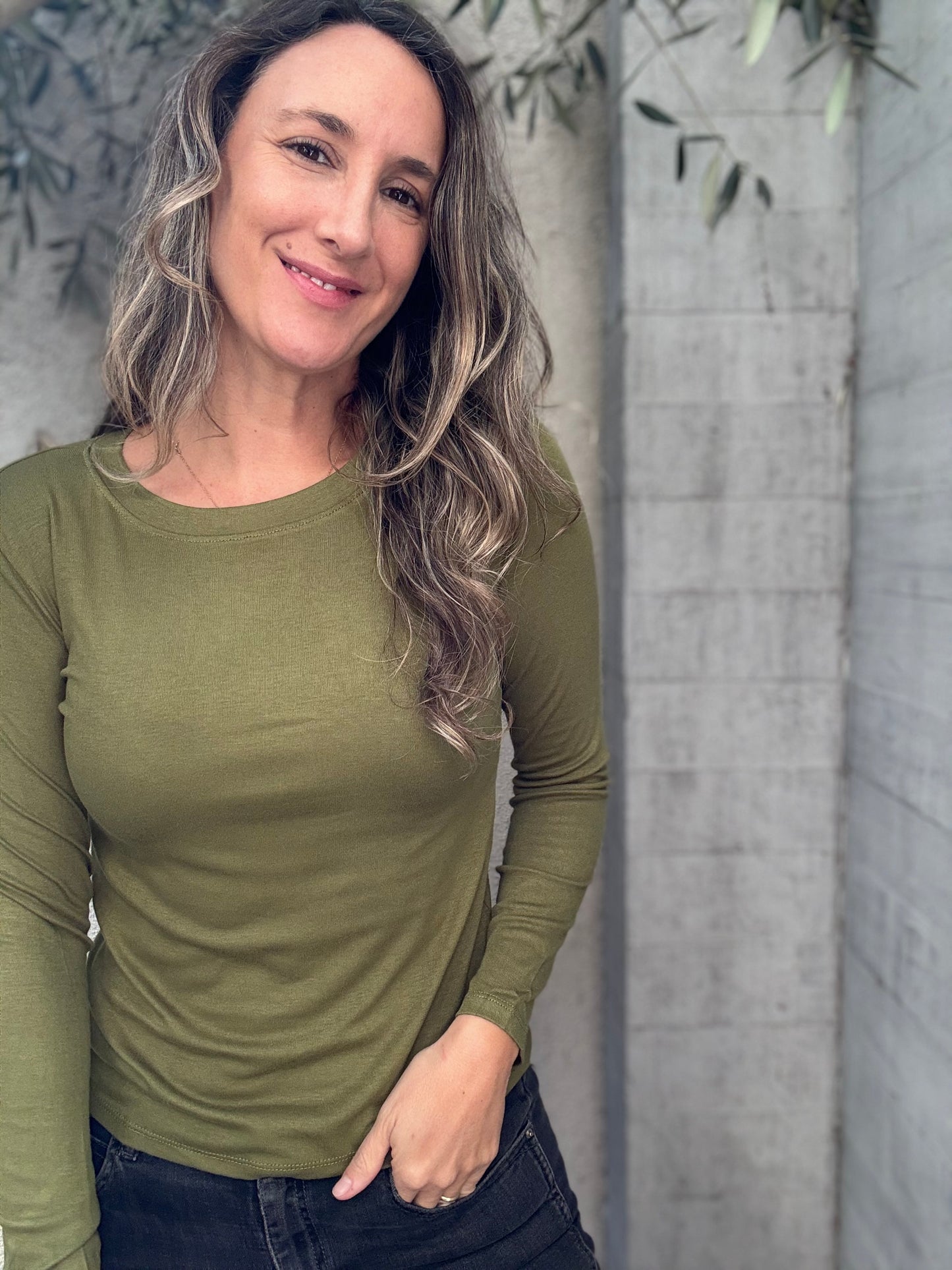 Polera algodón azul verde