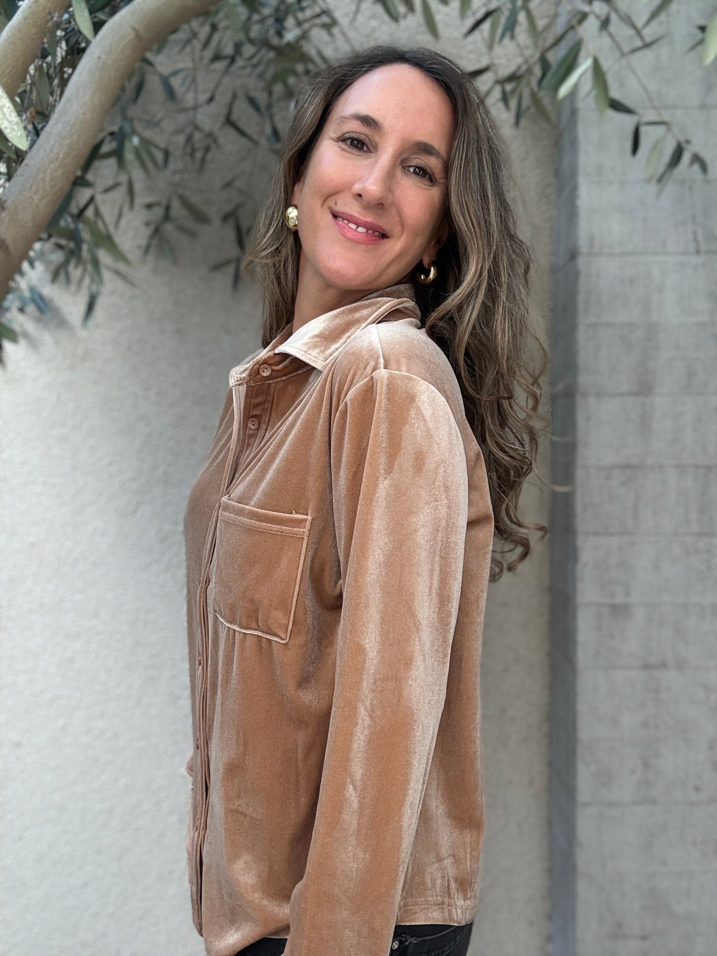 Blusa Terciopelo beige
