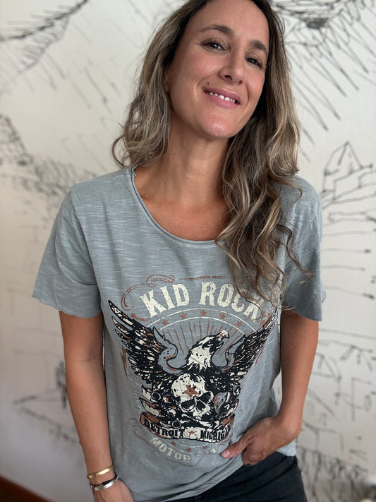 Polera rock gris