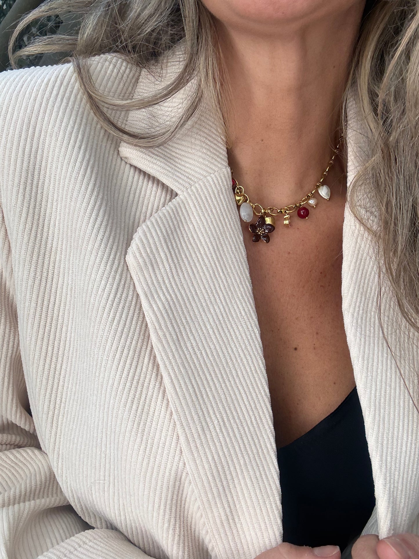 Blazer cotele crudo