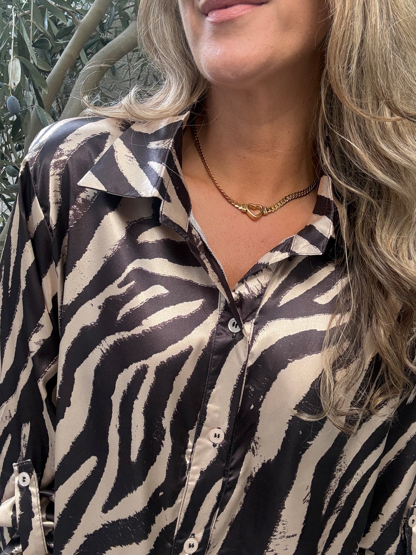 Blusa cebra beige