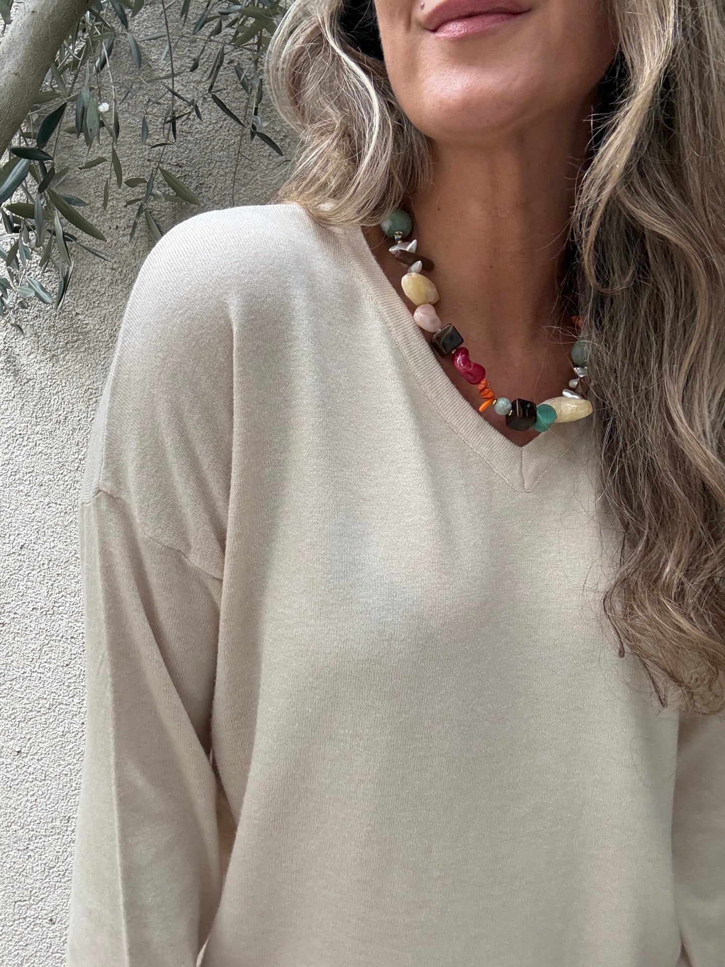 Sweater básico Barceloneta beige