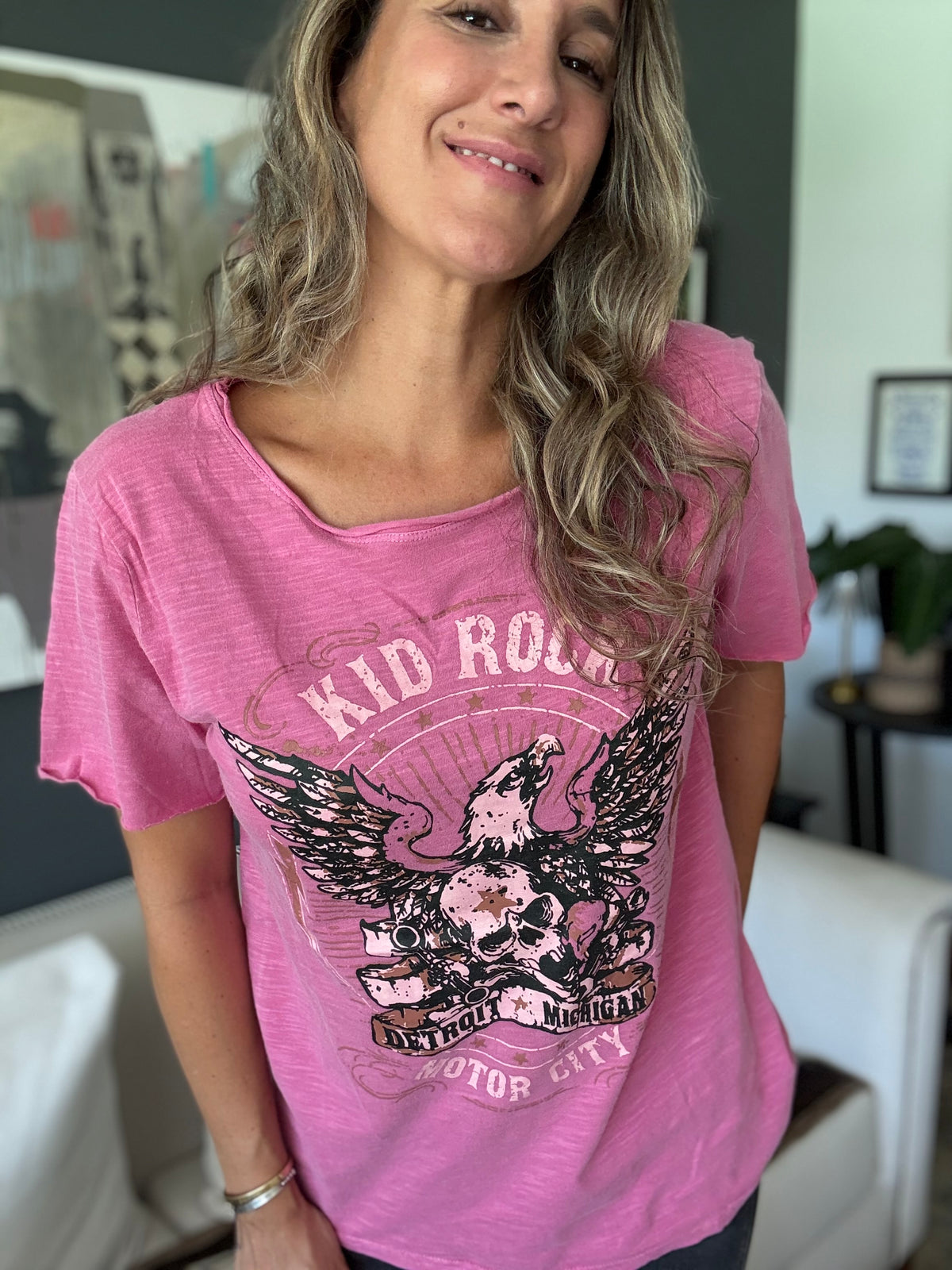 Polera rock fucsia