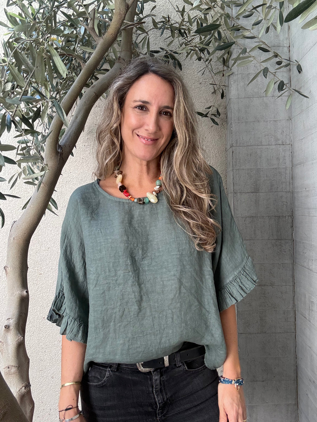 Blusa lino Salamanca verde