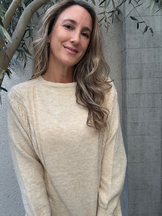 Chaleco trenza beige