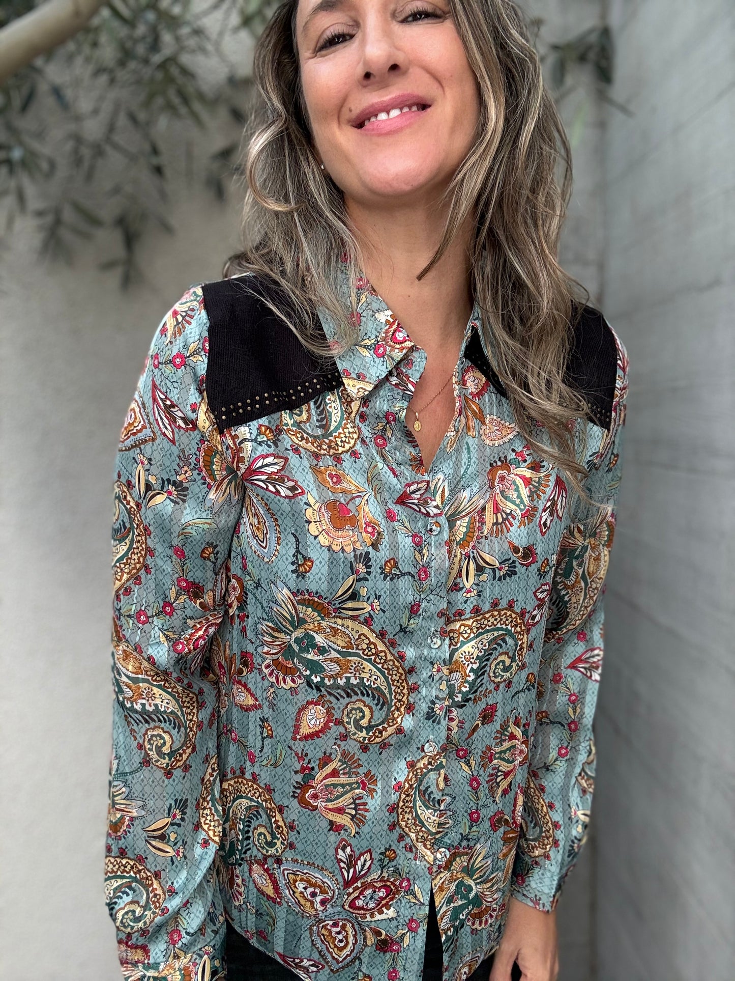 Blusa Marrueco turquesa