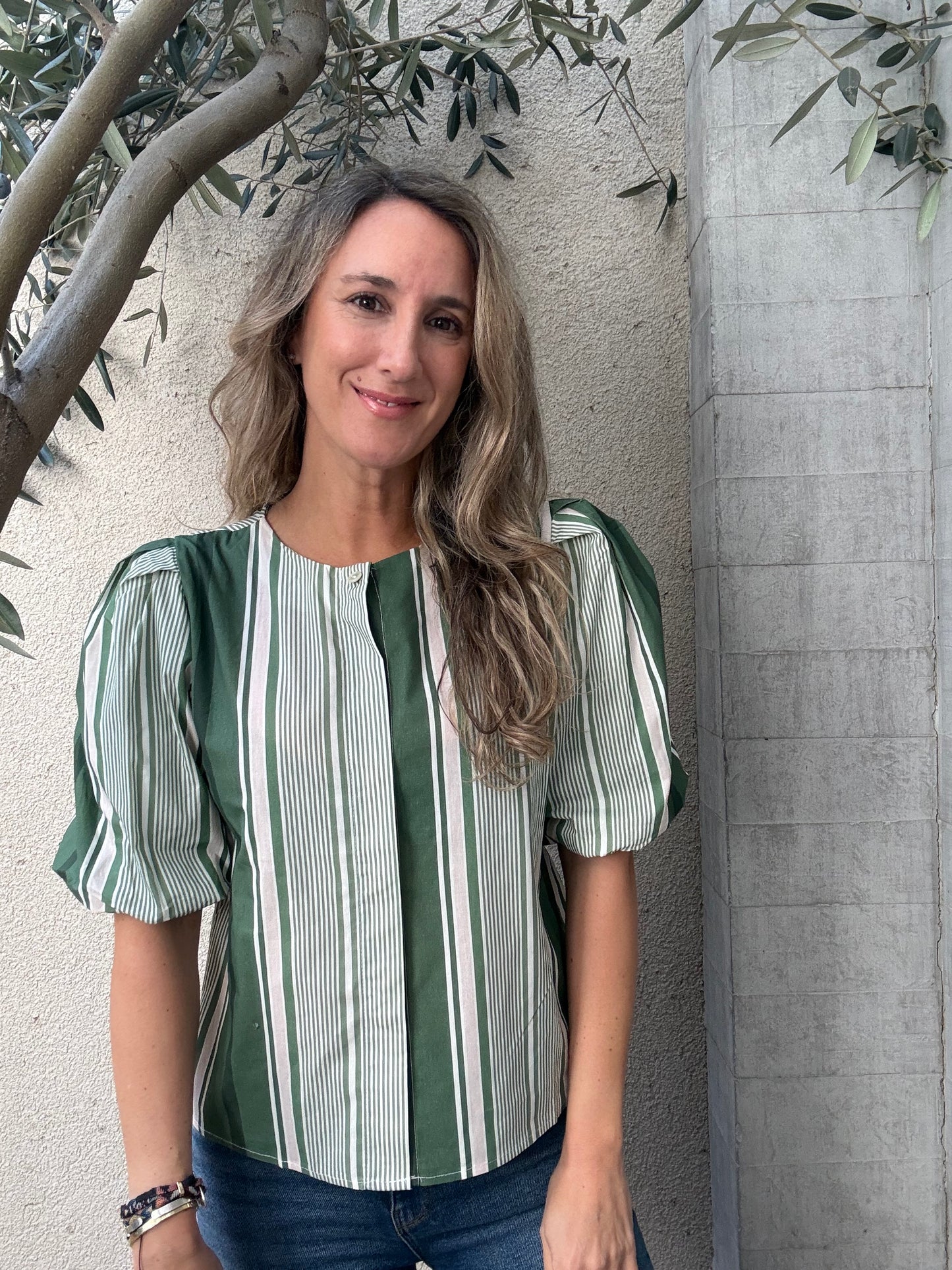 Blusa rayas verde