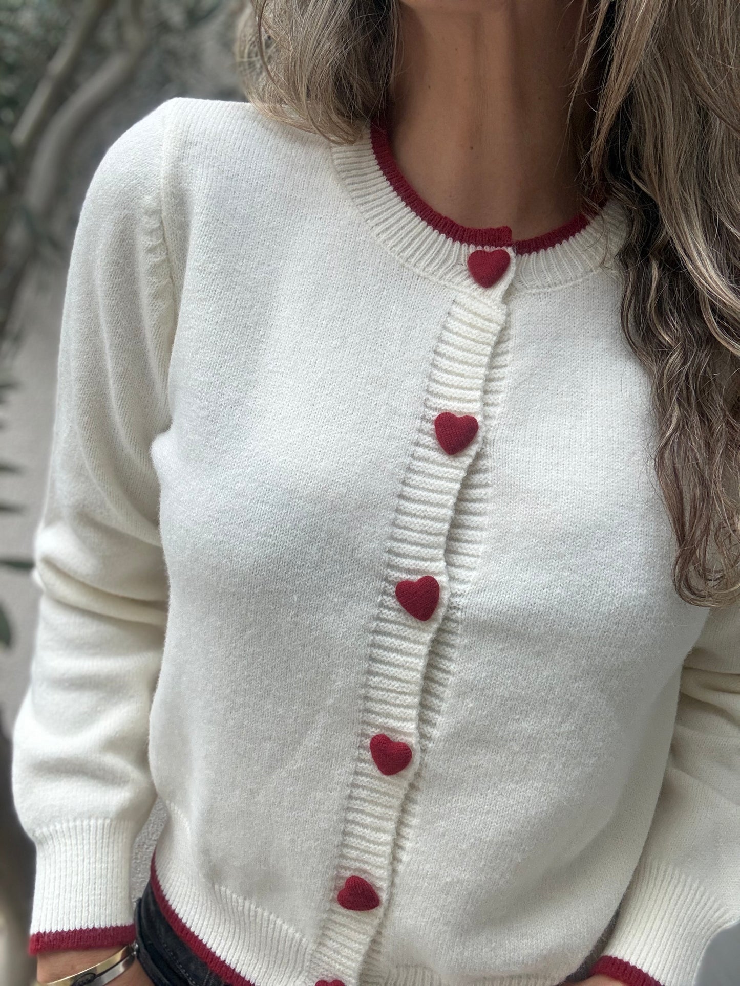 Sweater corazón blanco
