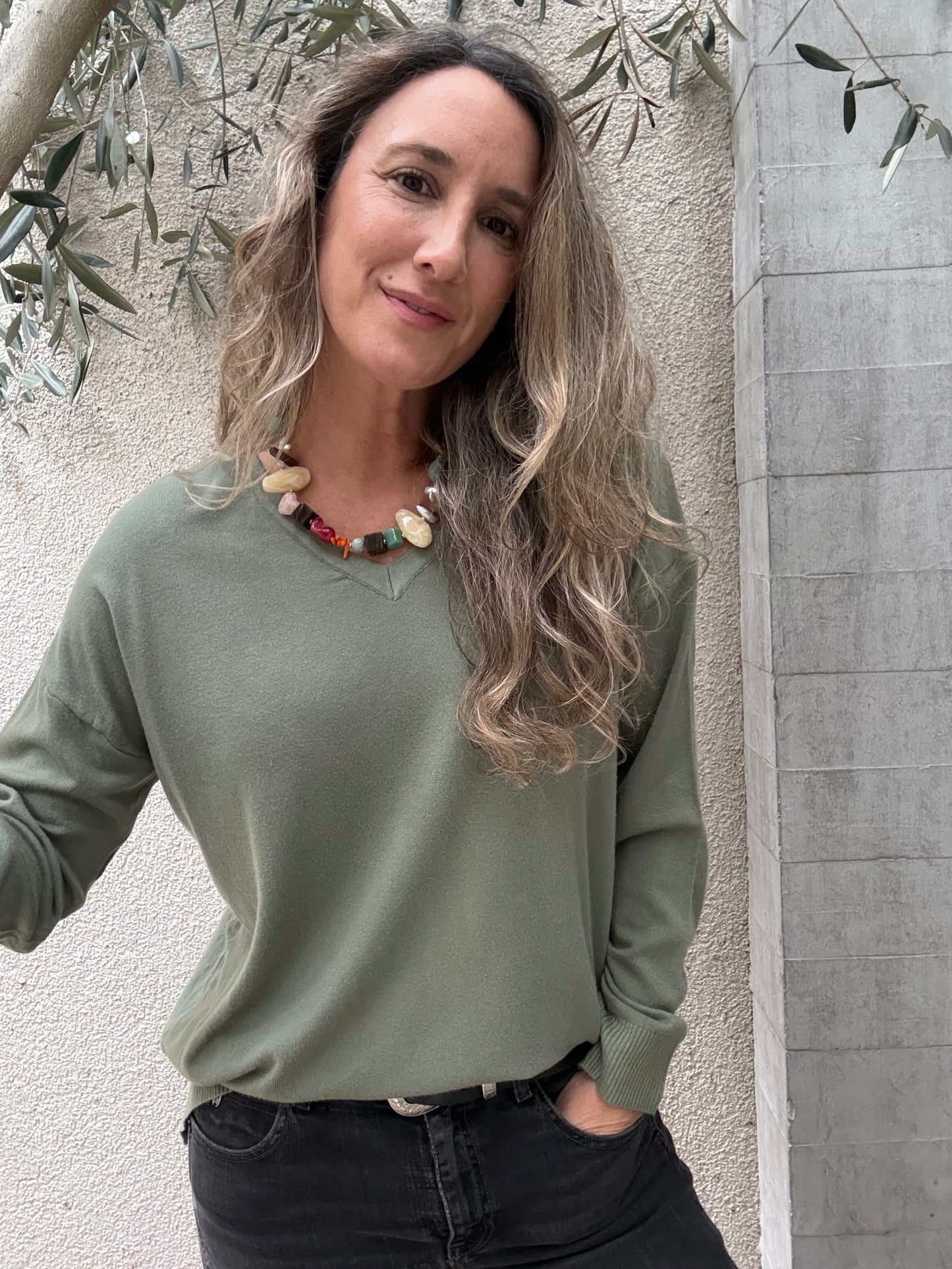 Sweater básico Barceloneta verde