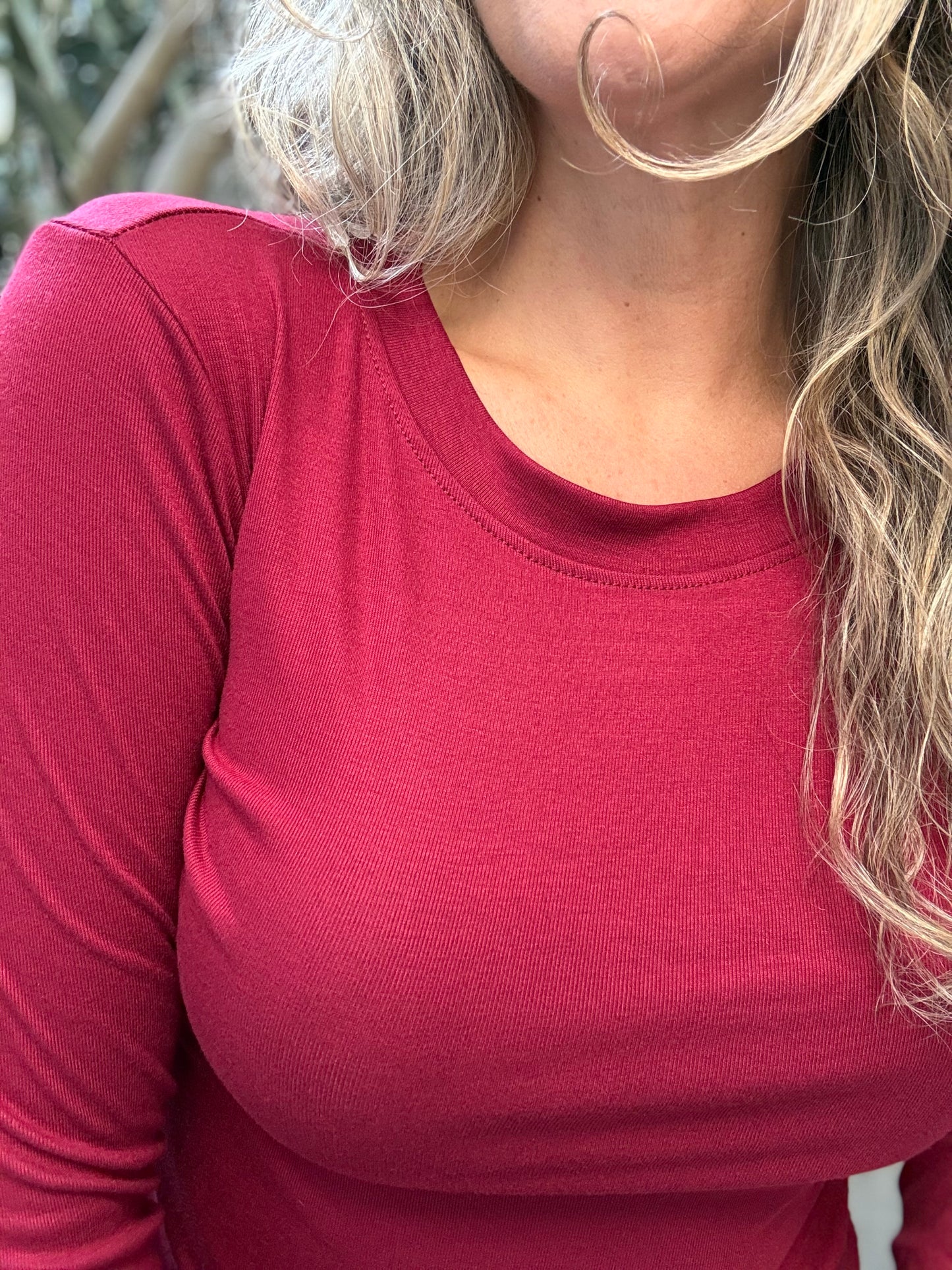 Polera algodón burdeo