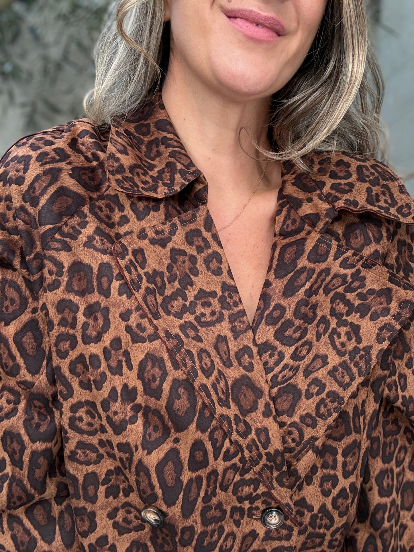 Chaqueta suede print camel