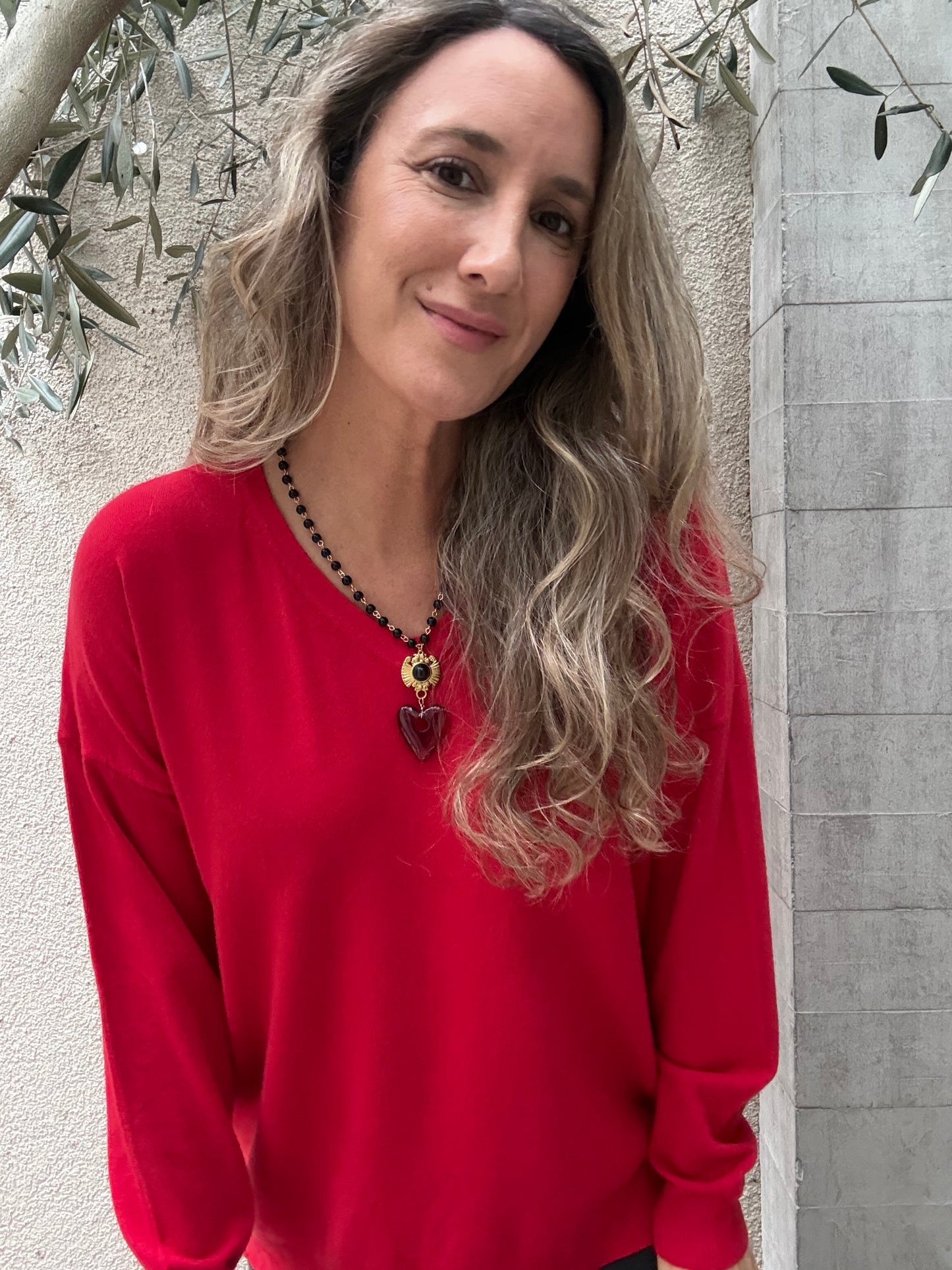 Sweater básico Barceloneta rojo