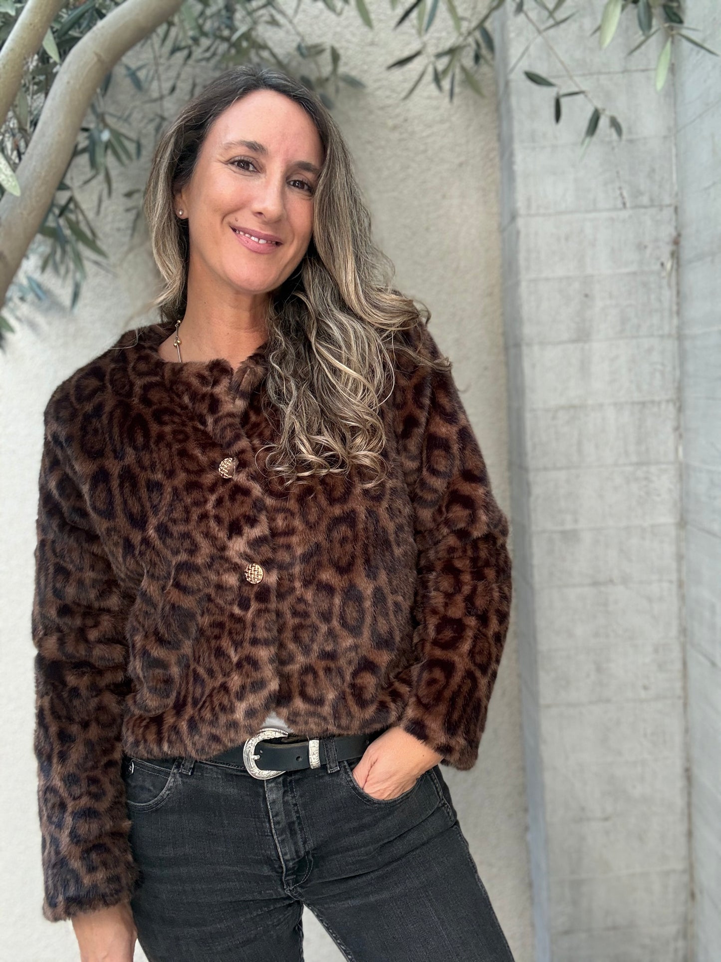 Chaqueta peluda print