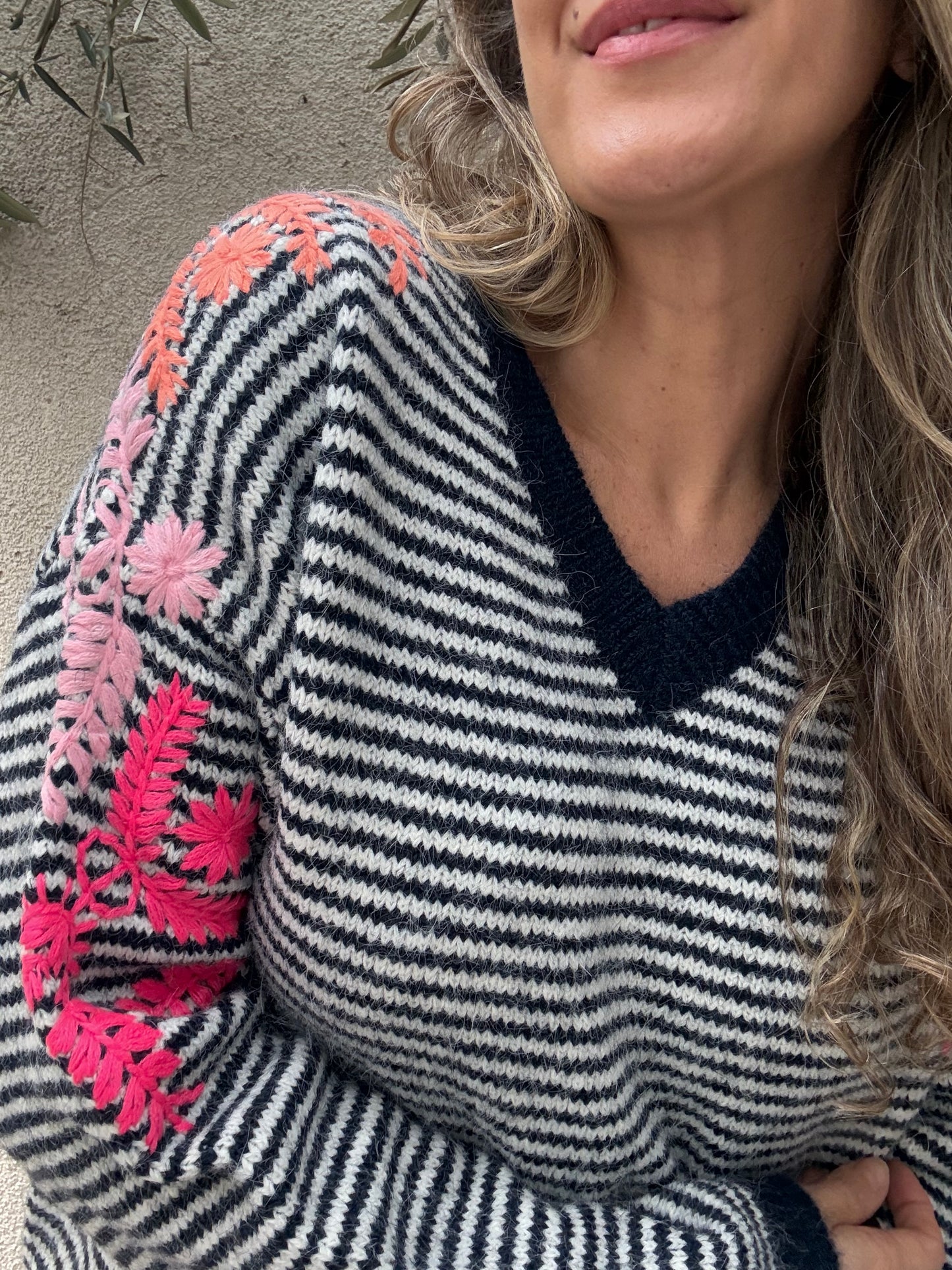 Chaleco floral azul