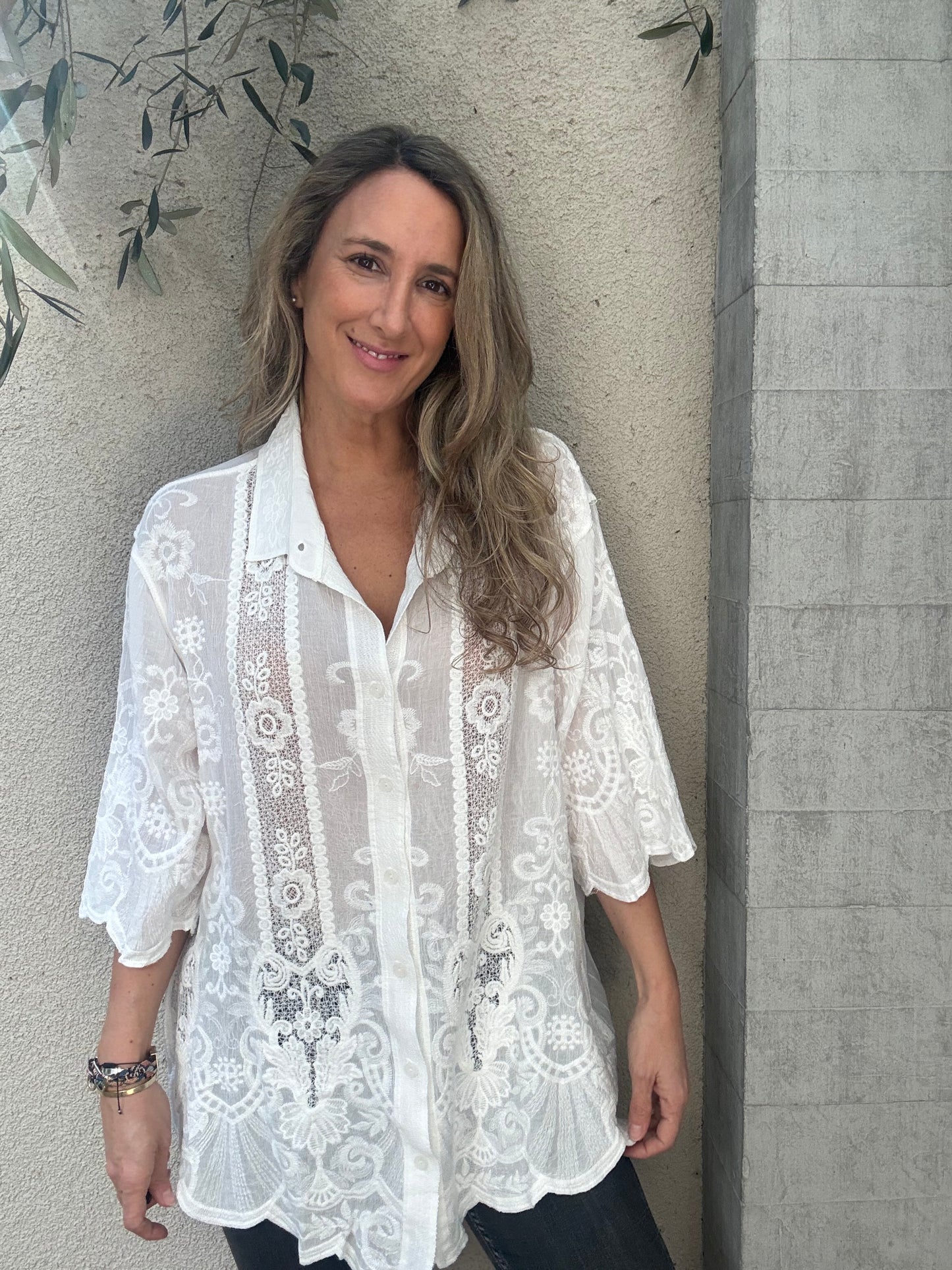 Blusa floral larga