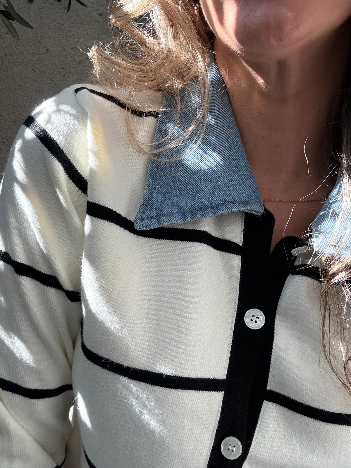 Sweater Lugo rayas blanco
