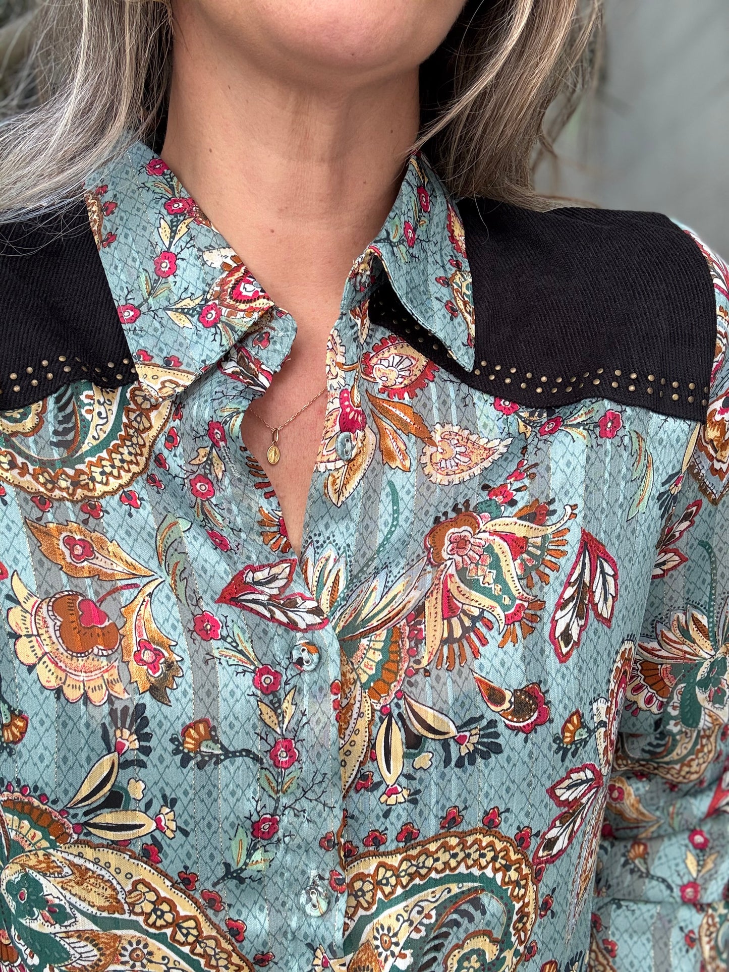 Blusa Marrueco turquesa