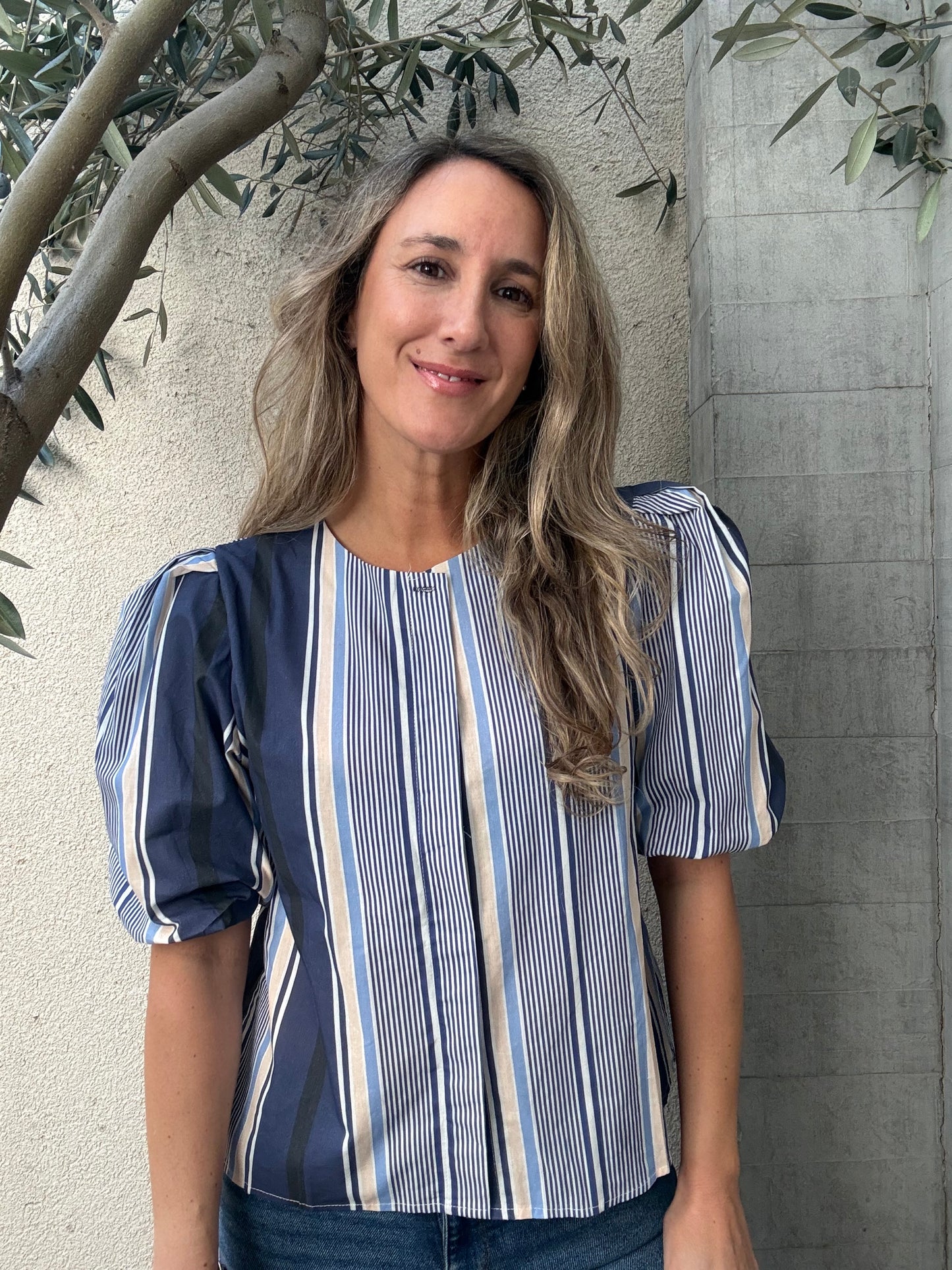 Blusa rayas azul
