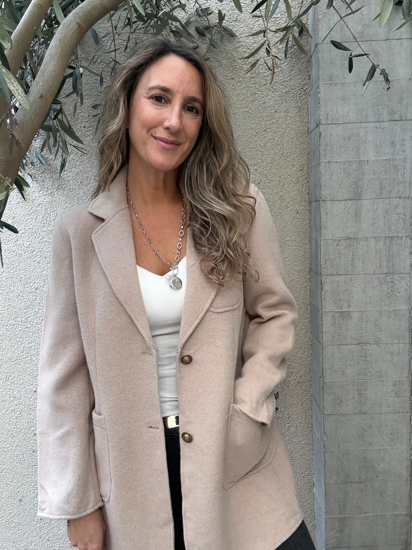 Blazer paño beige