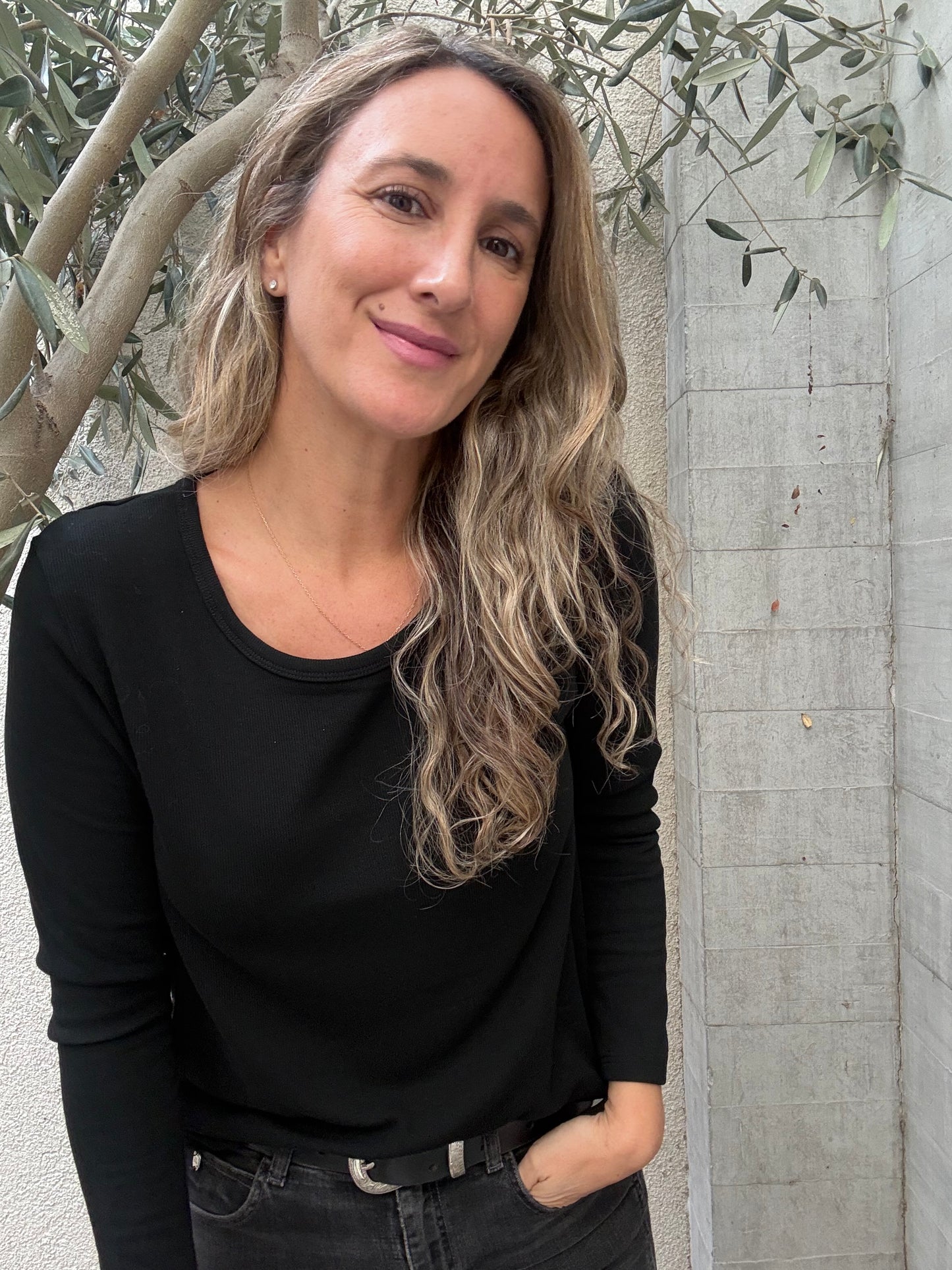 Polera simple microfibra negro