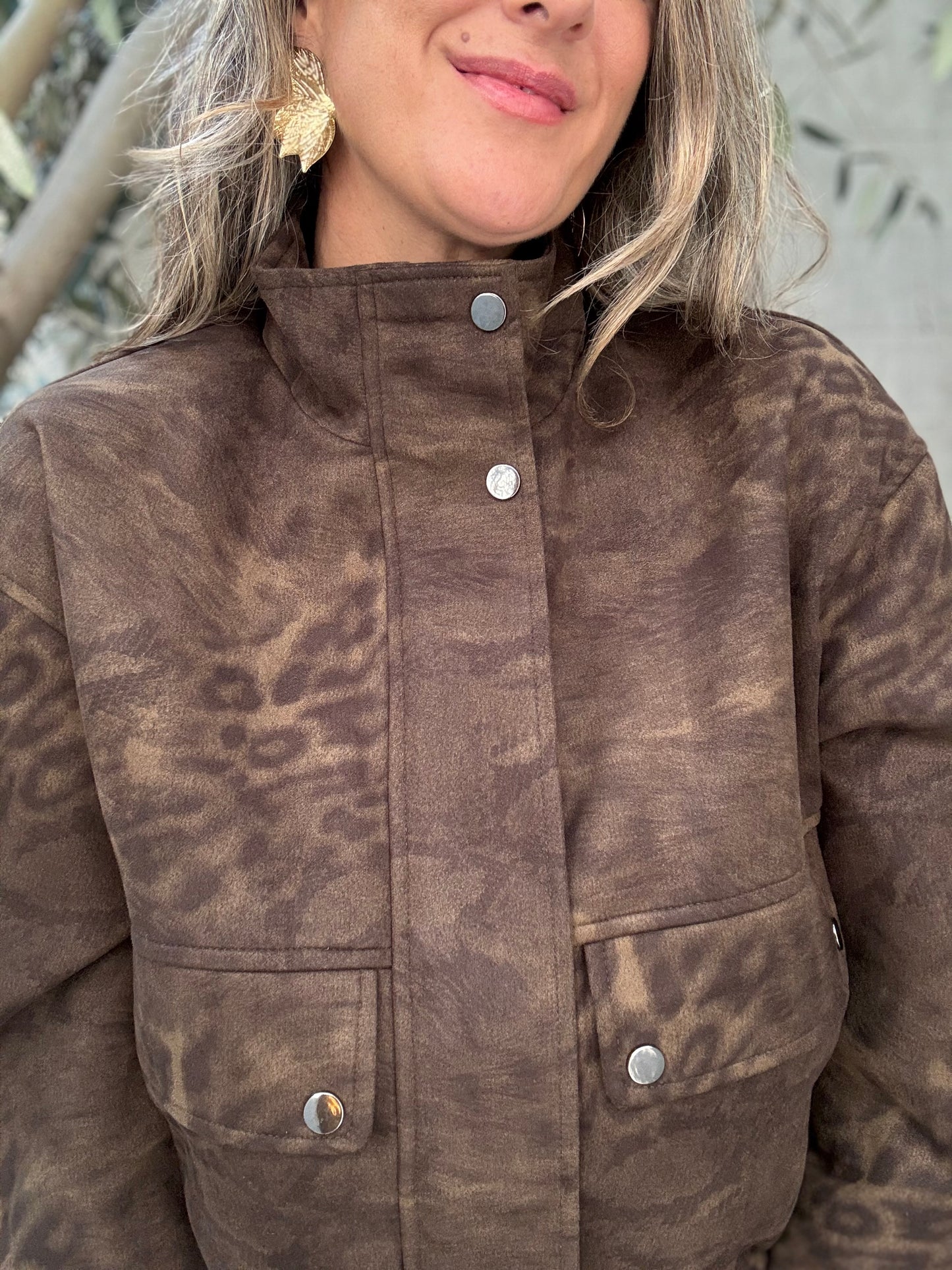 Chaqueta Toledo print café verdoso