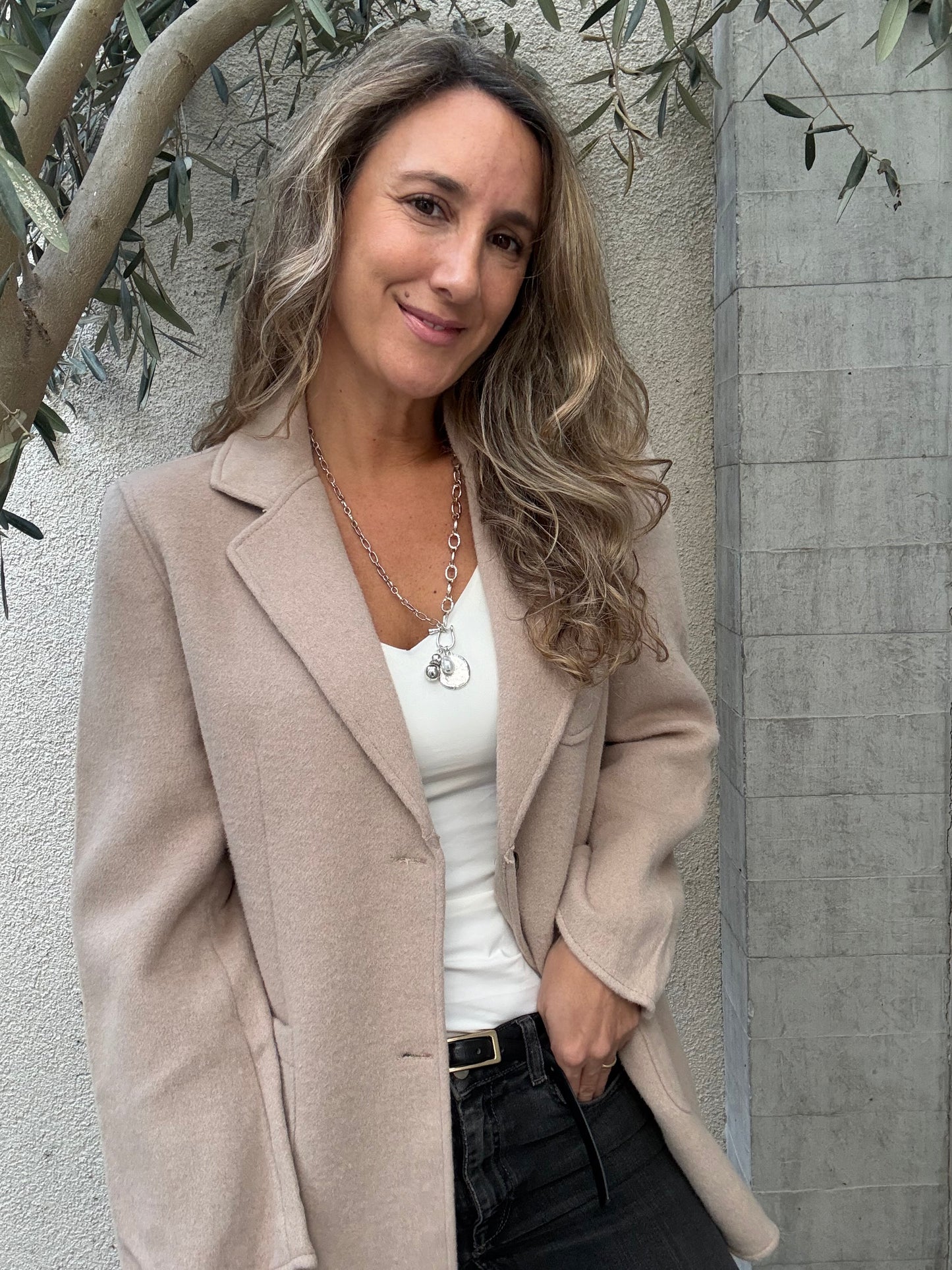 Blazer paño beige