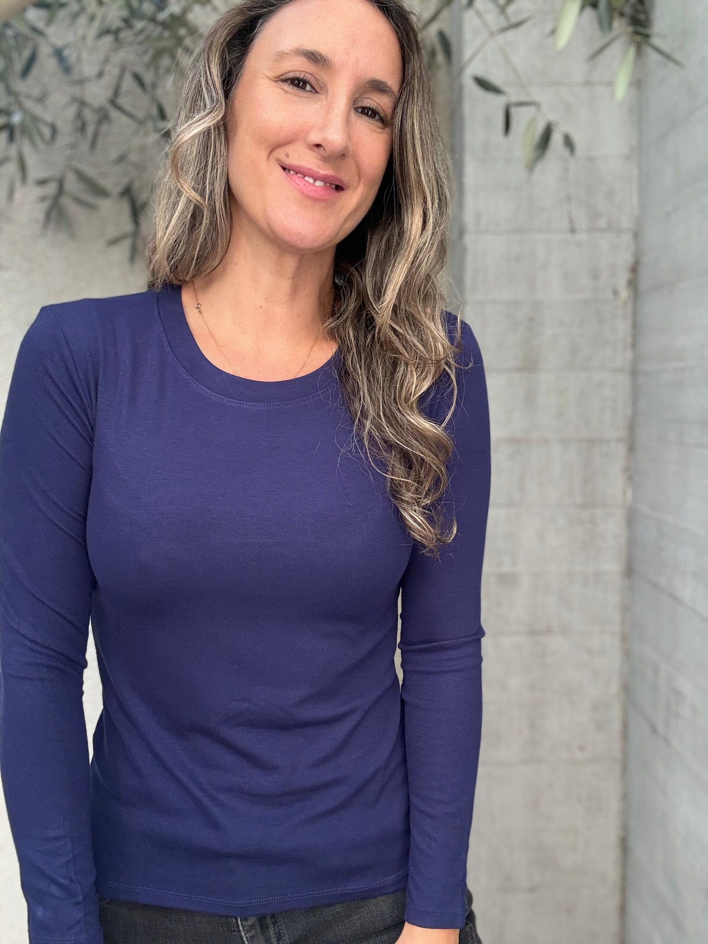 Polera algodón azul