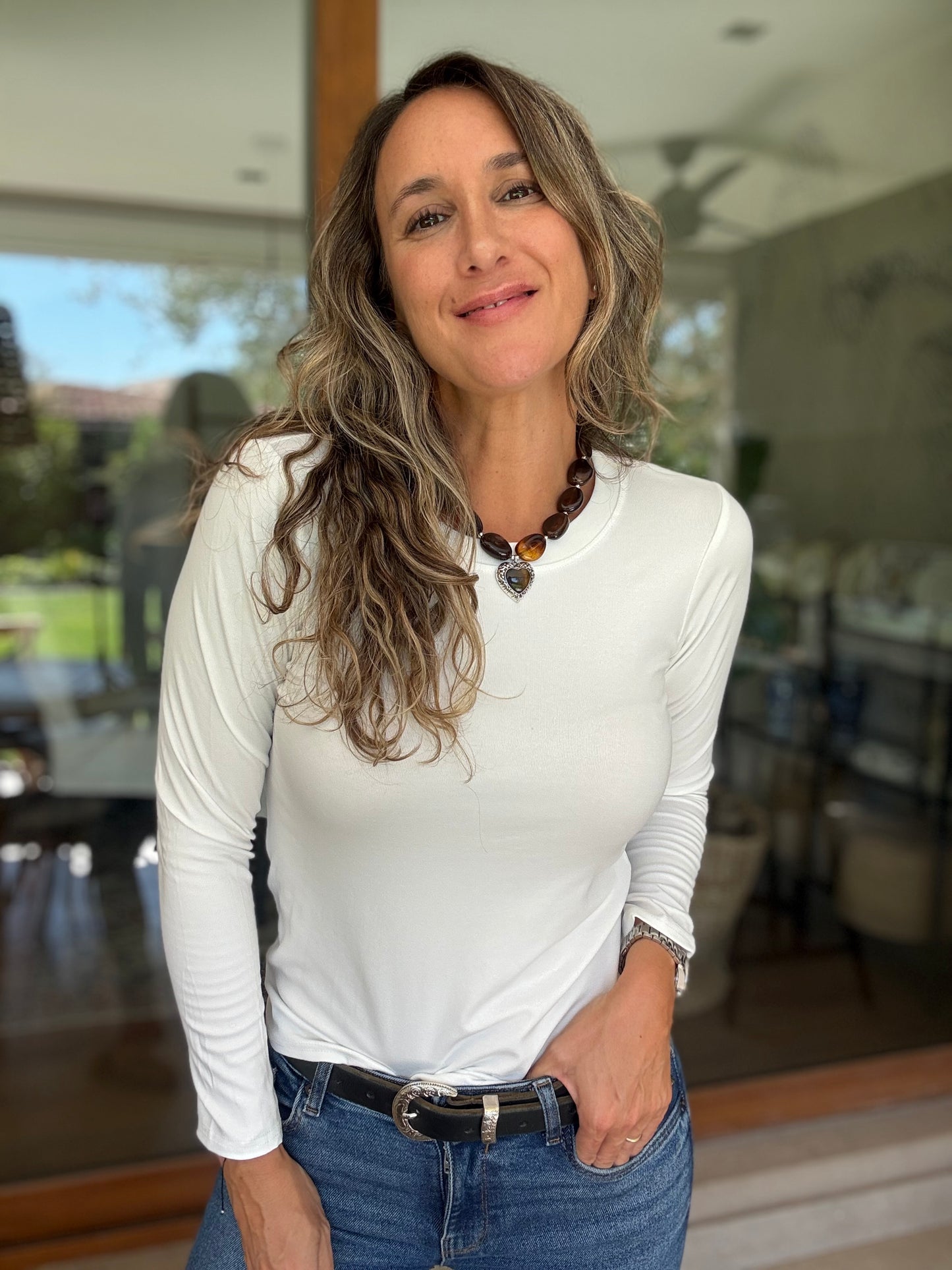 Polera algodón blanca