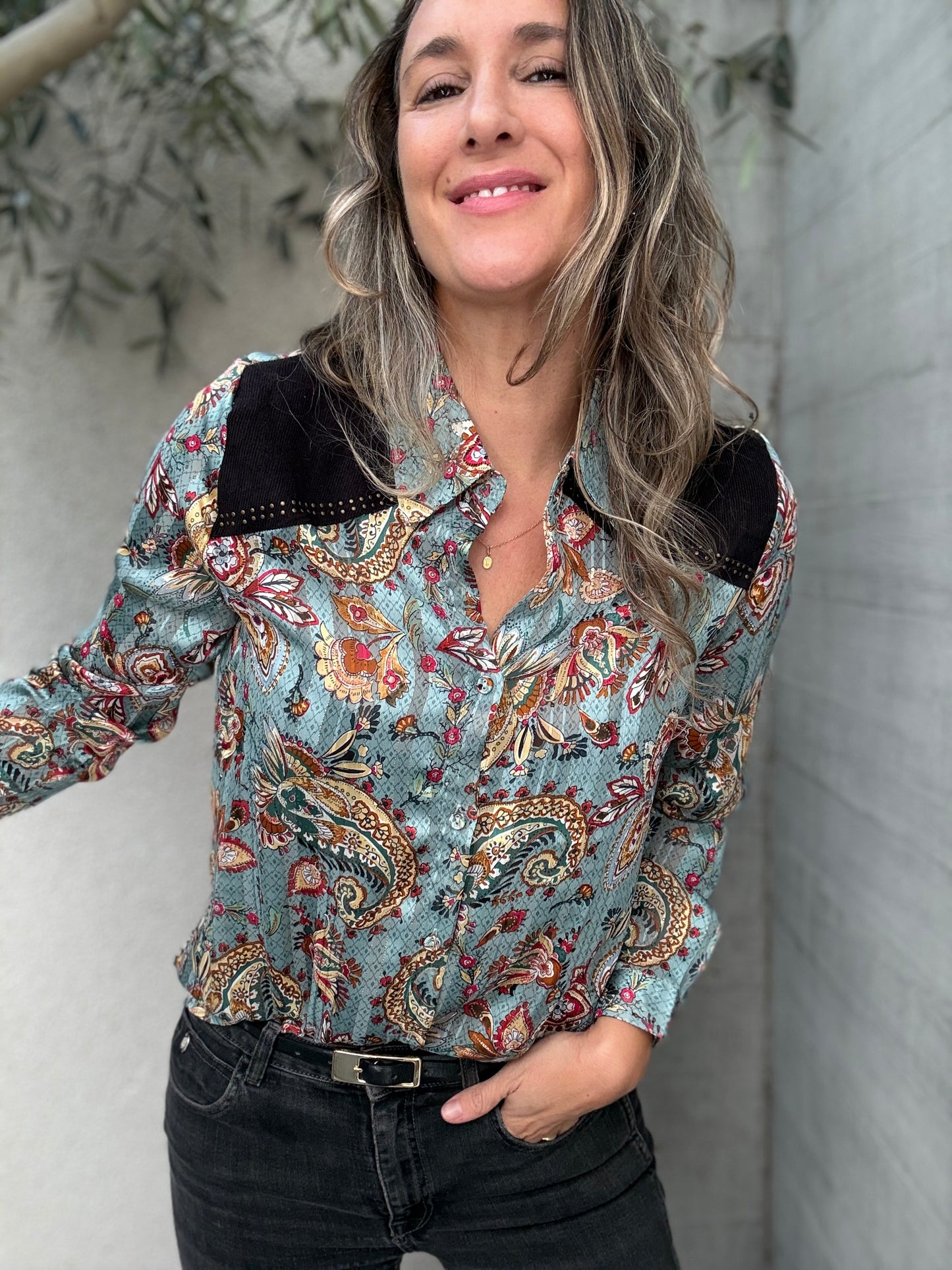 Blusa Marrueco turquesa