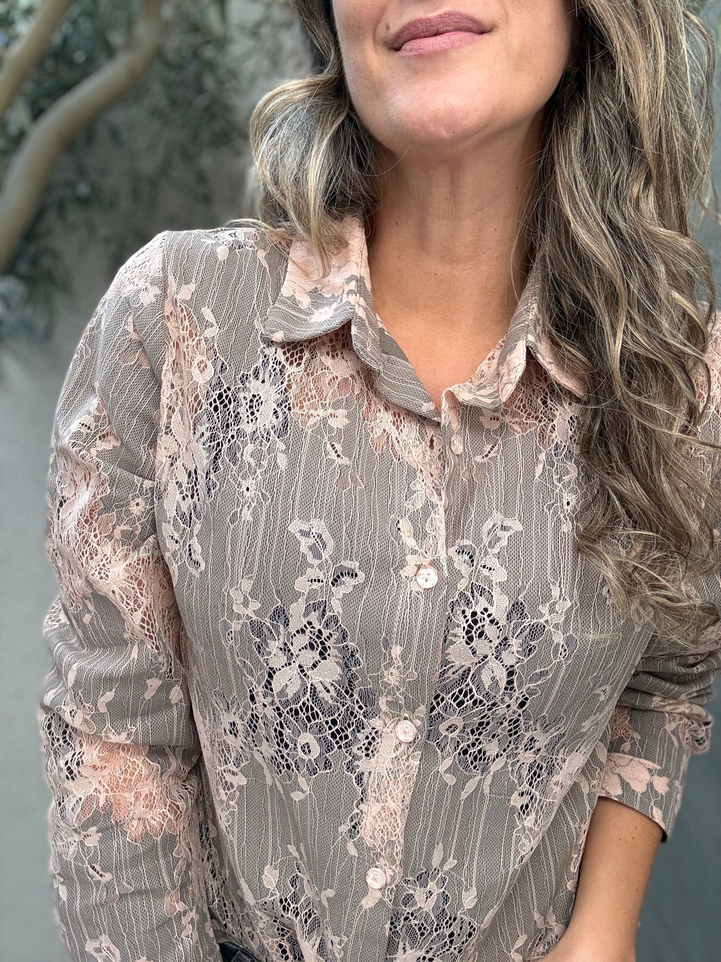 Blusa Encaje rosa