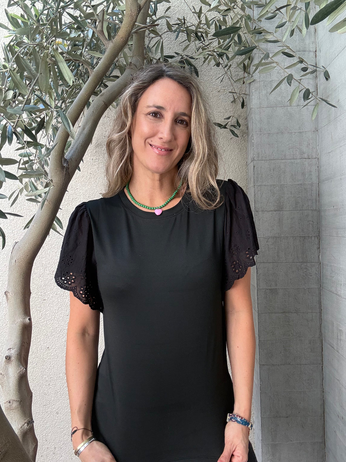 Polera Alicante broderie negra
