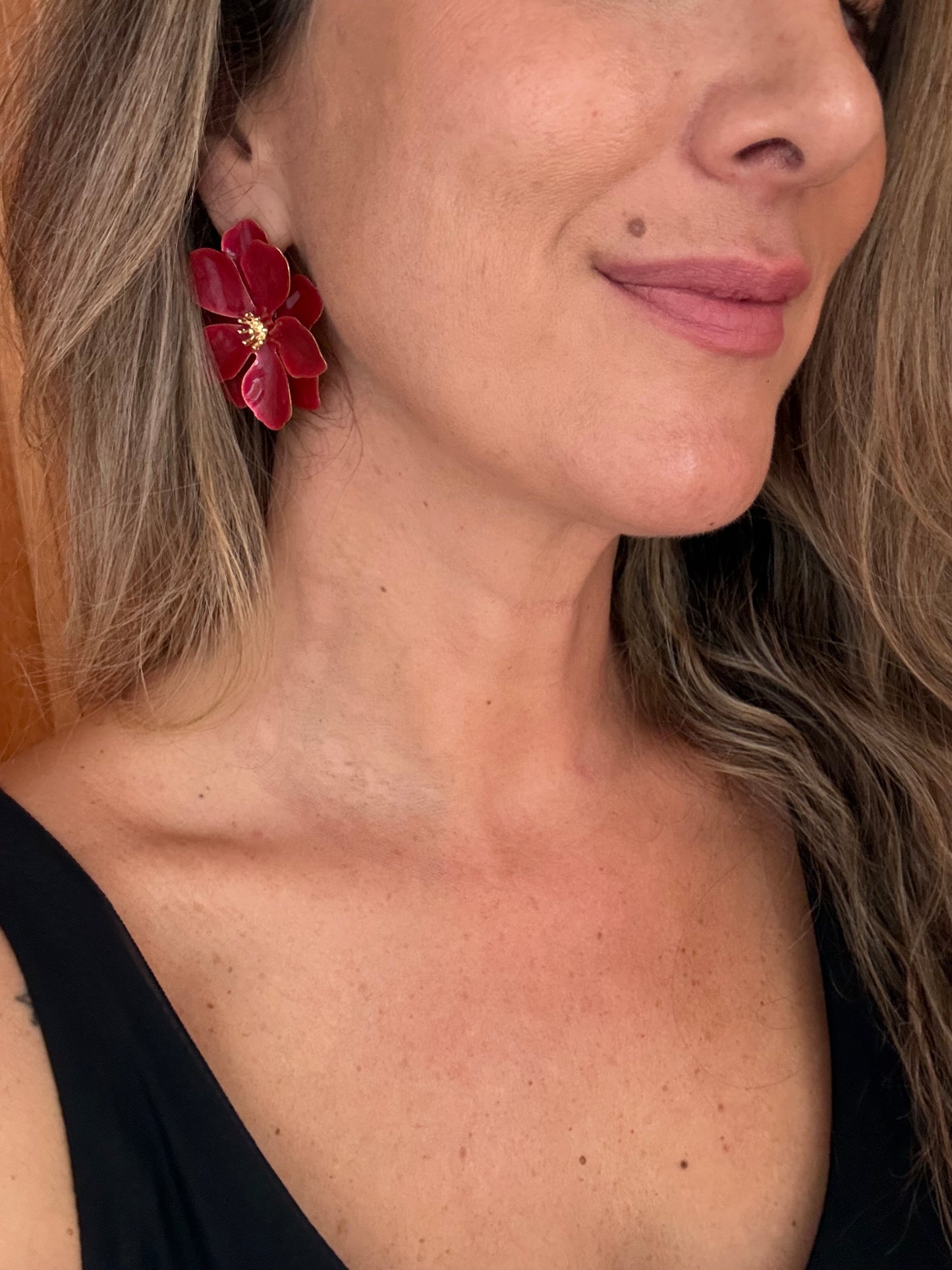 Aros Floral guinda