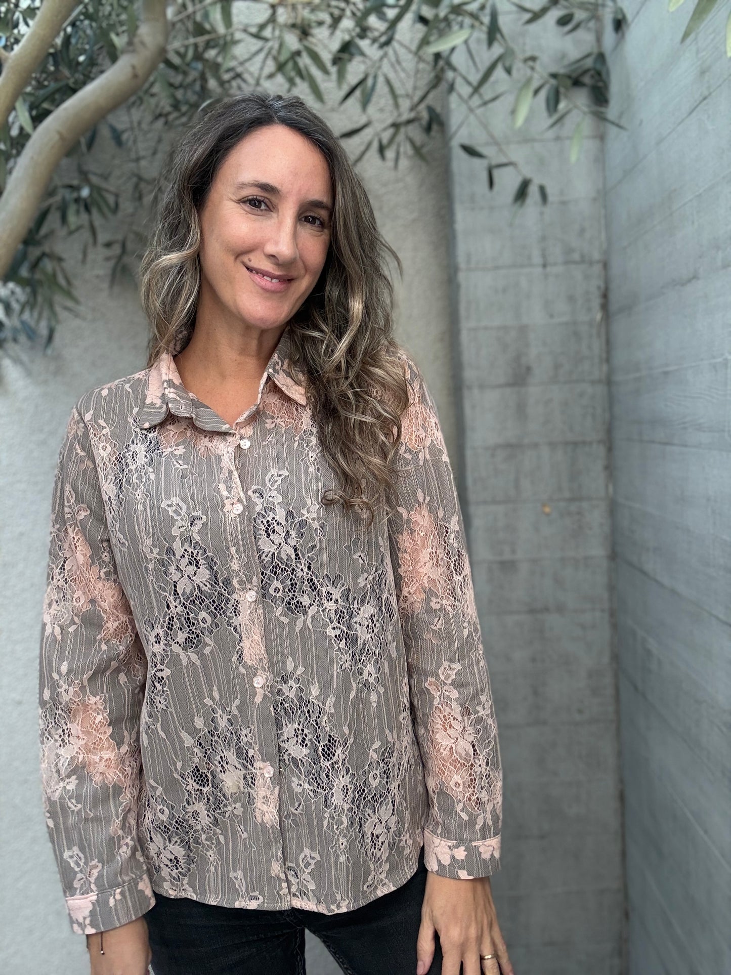 Blusa Encaje rosa