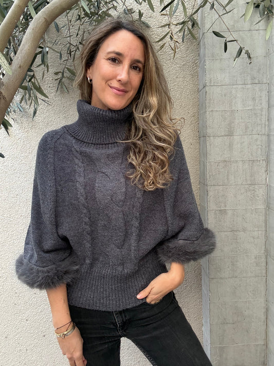 Chaleco/poncho piel