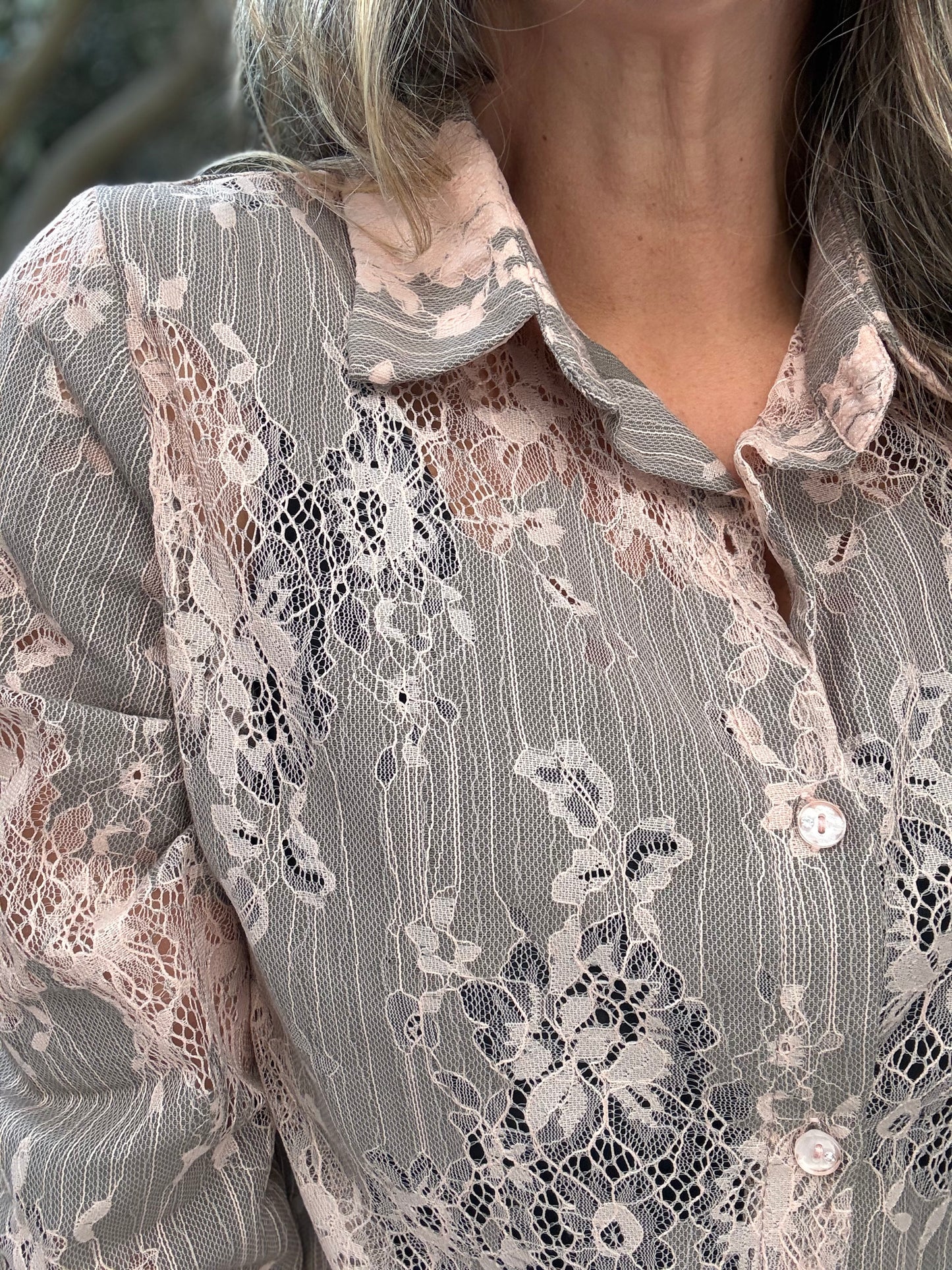Blusa Encaje rosa